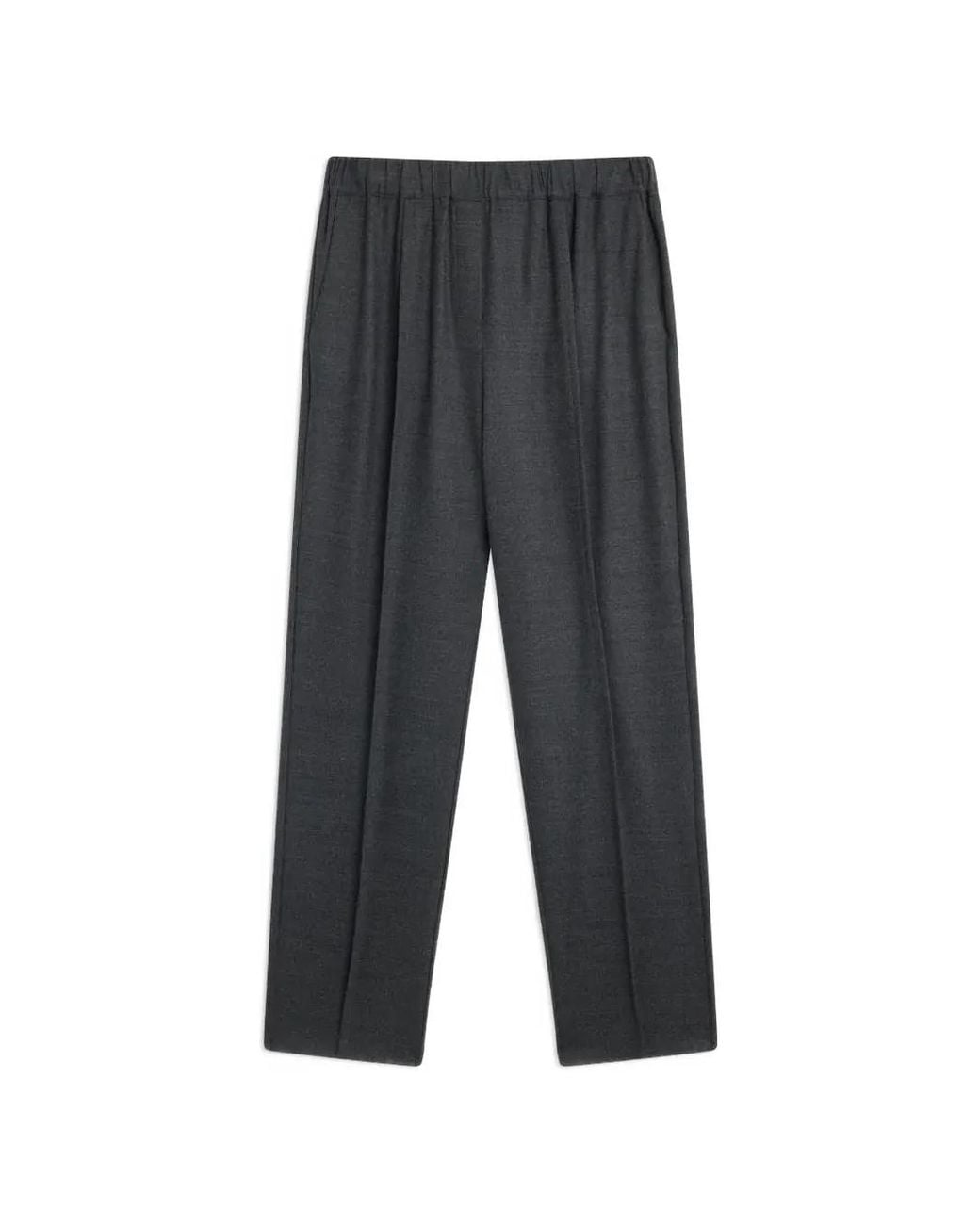 Semicouture Gray Alfie Elasticated Pressed-Crease Trousers