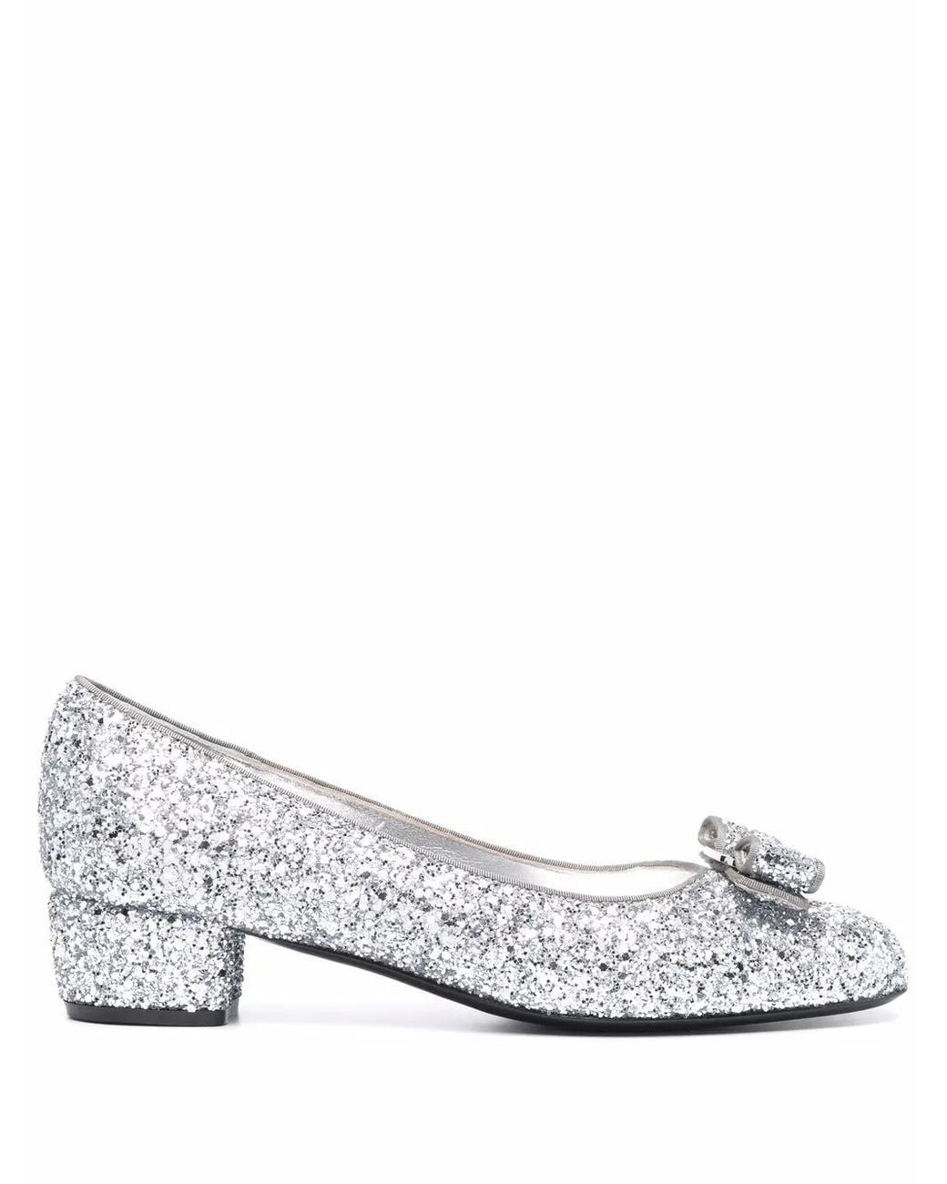 Ferragamo Multicolor Vara Glittered Pumps