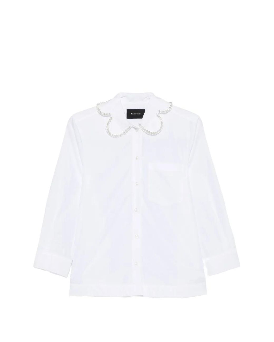 Simone Rocha White Embellished-Collar Shirt