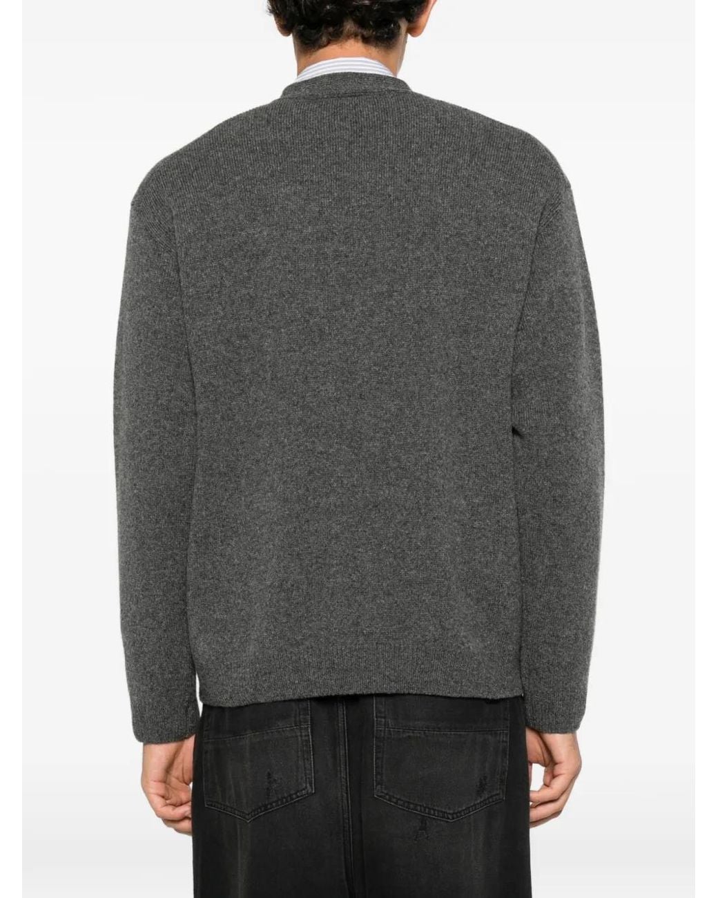 Maison Kitsuné Gray Fox Head-Patch Cardigan for men