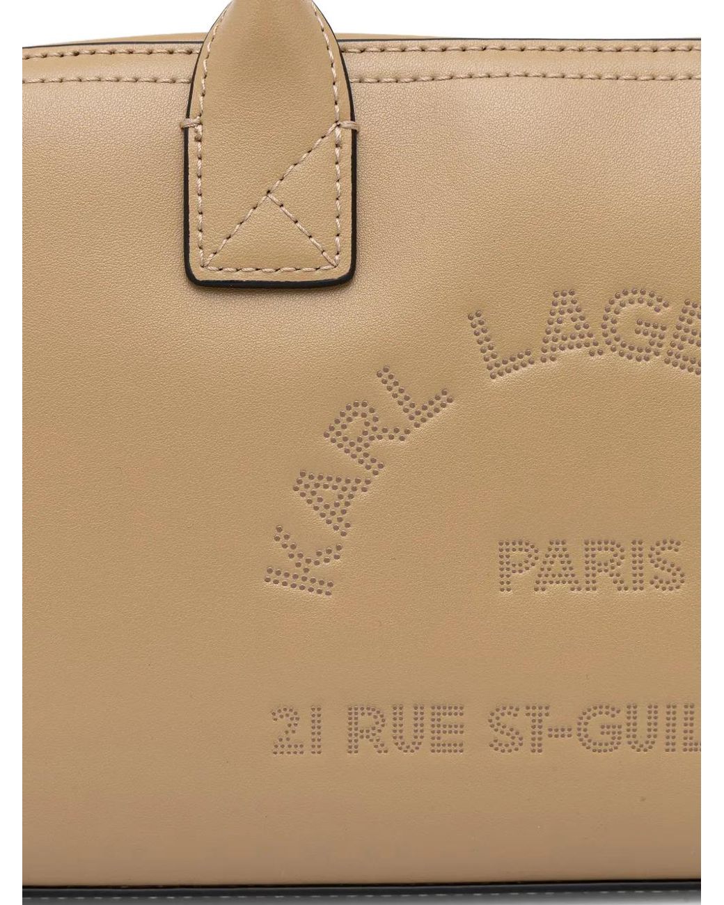 Karl Lagerfeld Natural Perforated-Logo Tote Bag