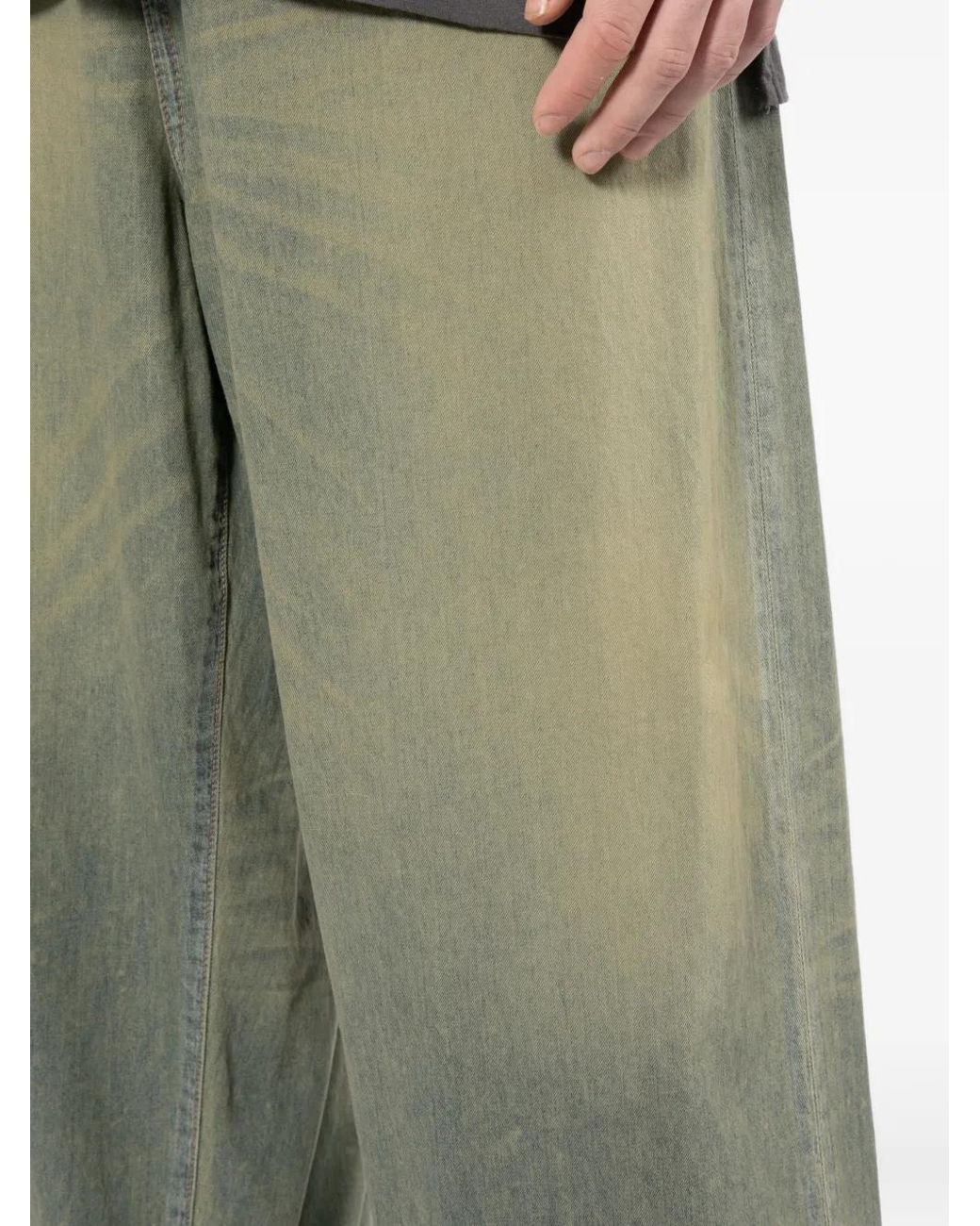 Maison Mihara Yasuhiro Green Logo-Patch Jeans for men
