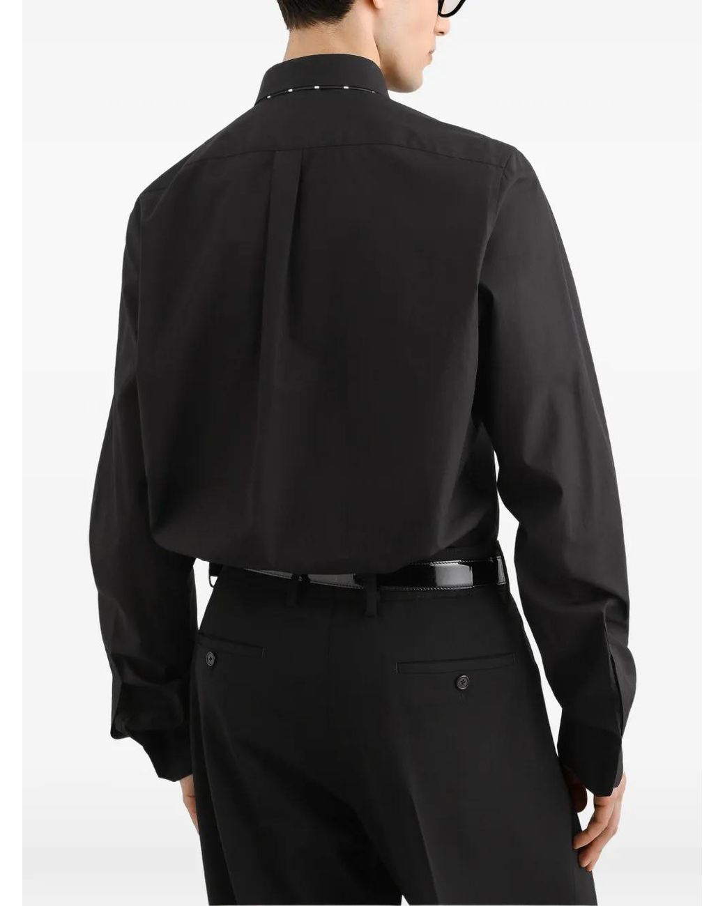 Dolce & Gabbana Black Poplin Martini Shirt for men
