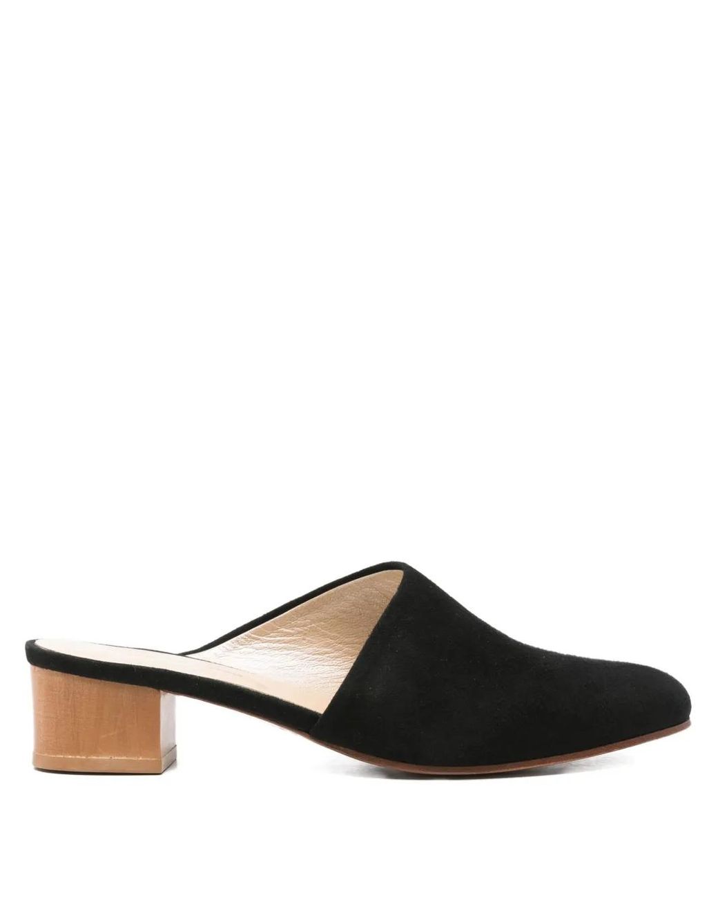 Anne Thomas Black 50Mm Block-Heel Suede Mules
