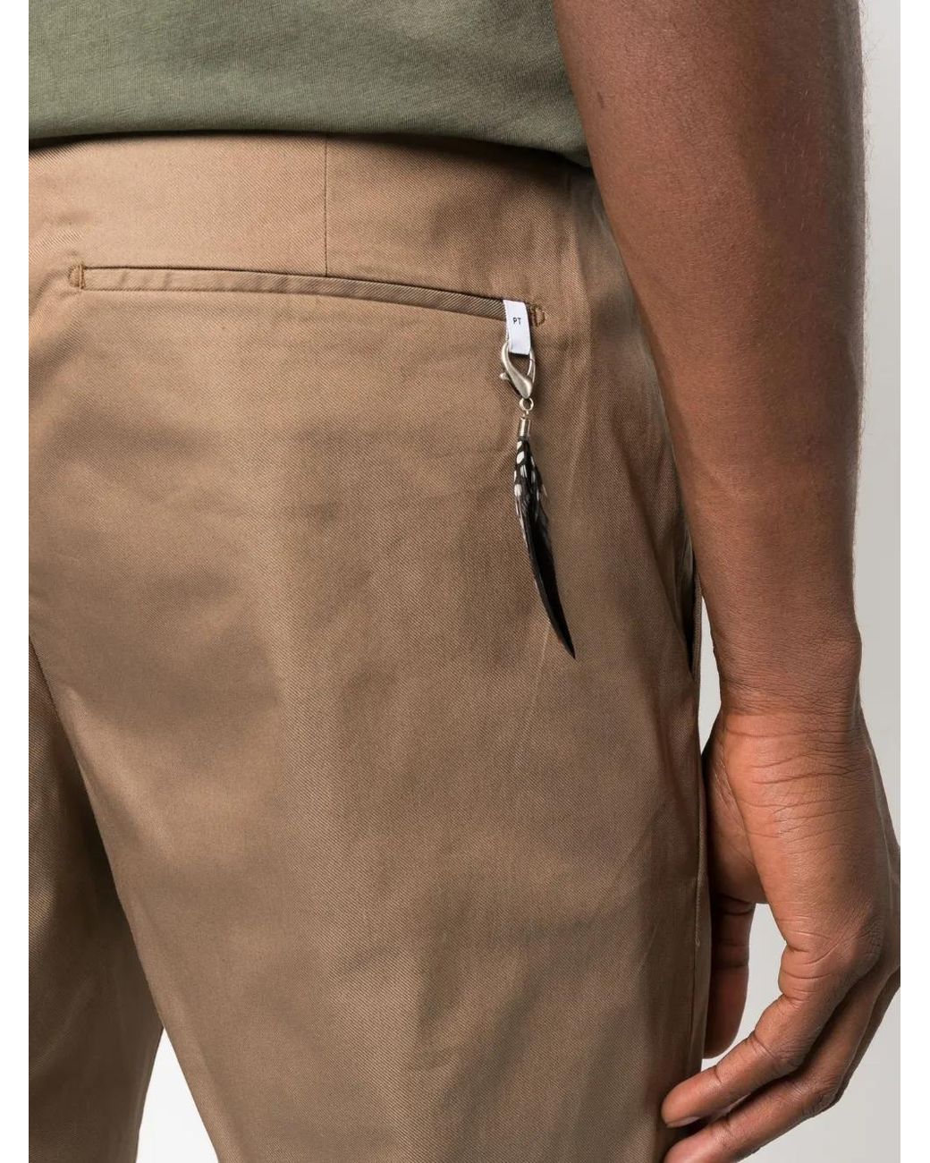 PT Torino Natural Cropped Slim-Fit Chinos for men