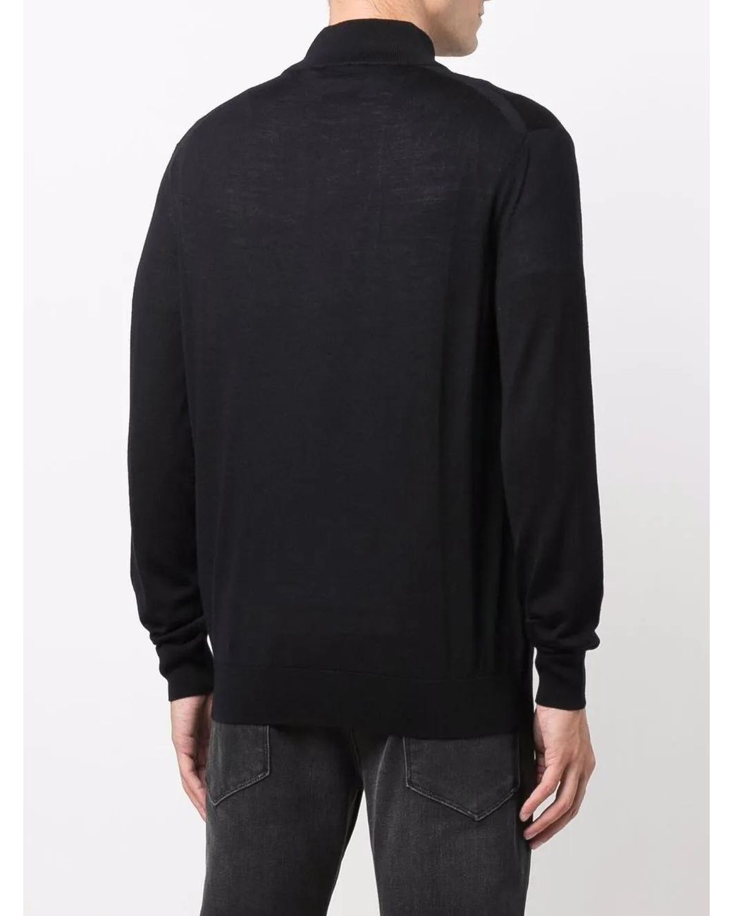 Emporio Armani Blue Wool Cardigan for men