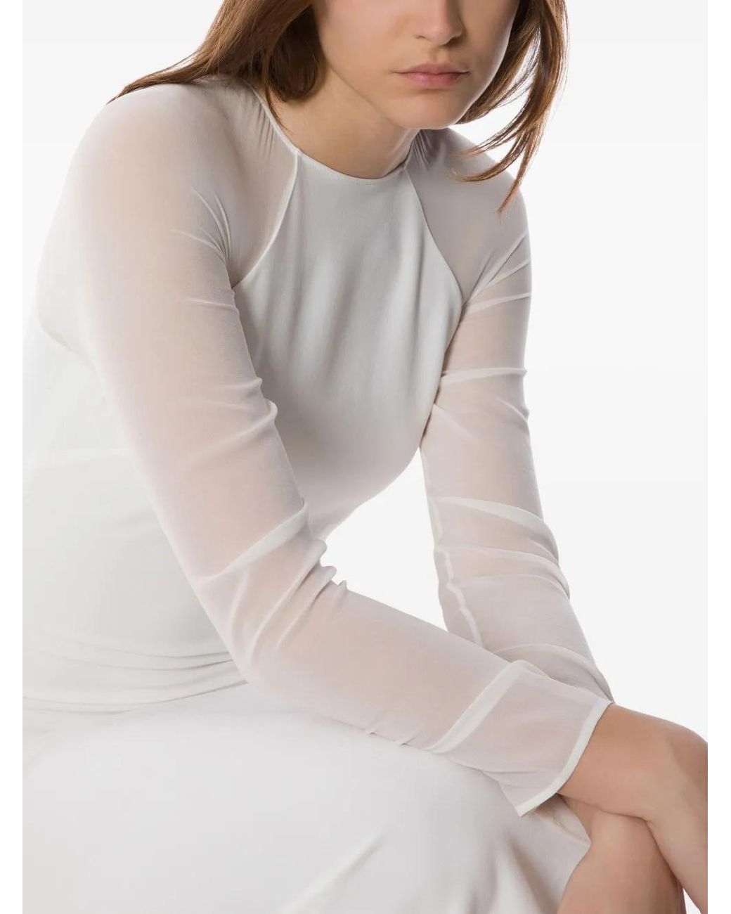 Alberta Ferretti White Satin Dress