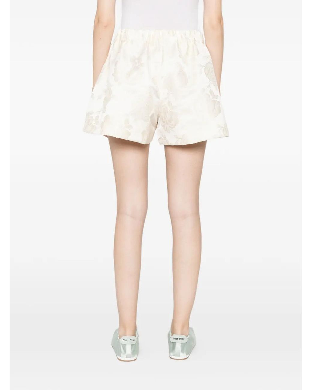 Simone Rocha White Short À Taille Élastiquée