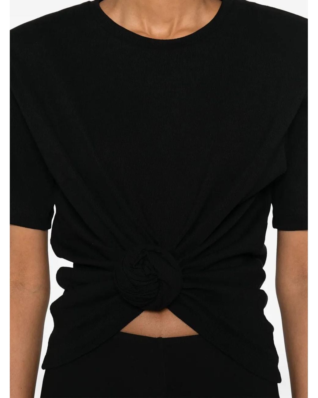 Magda Butrym Black Cropped T-Shirt