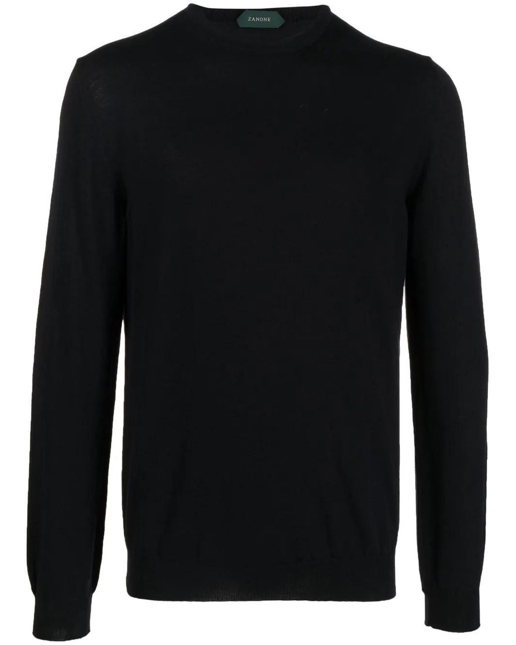 Zanone Black Crew-Neck Long-Sleeve Jumper for men