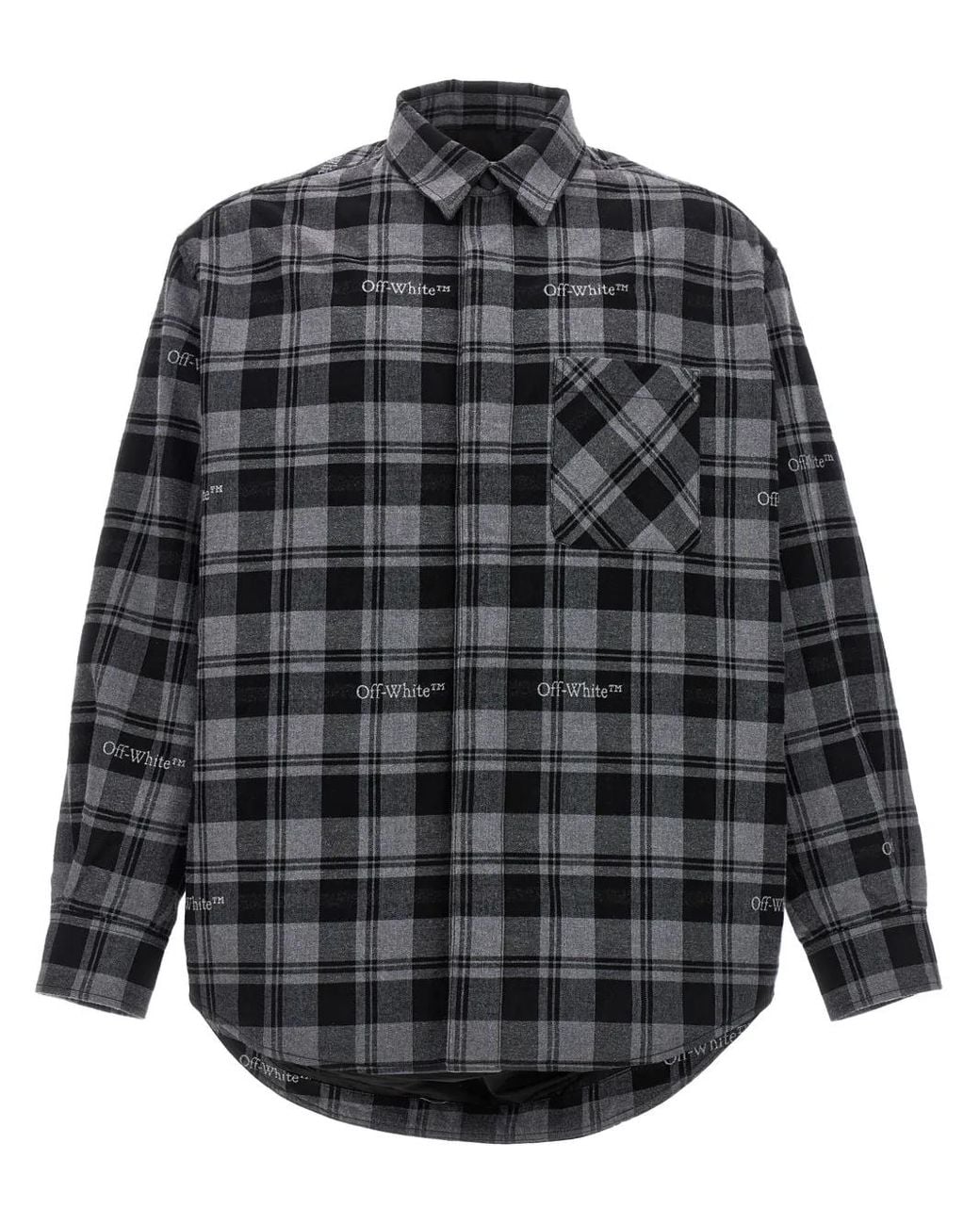 Off-White c/o Virgil Abloh Gray Checked Shirt for men