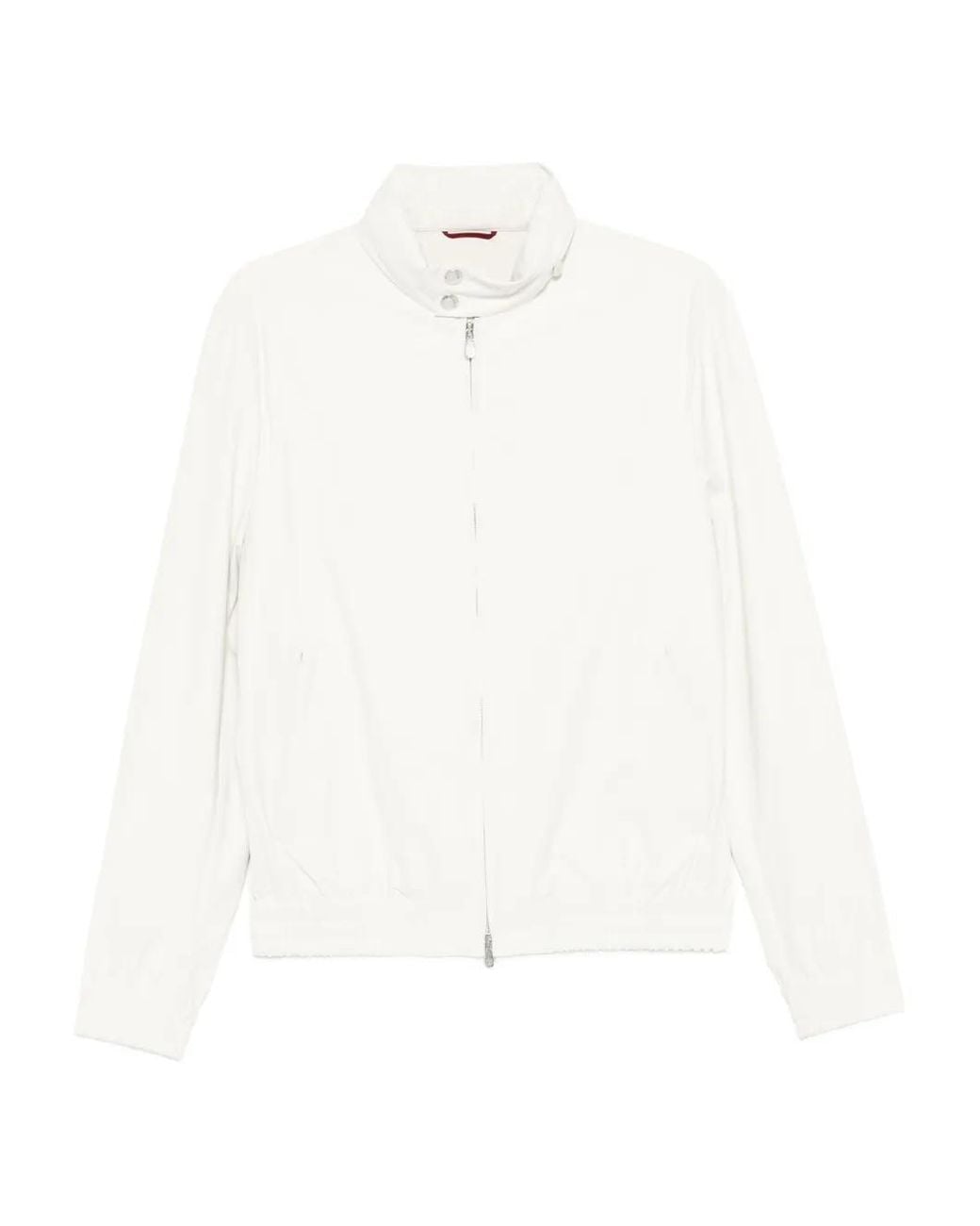 Brunello Cucinelli White Quilted Lightweight Jacket for men