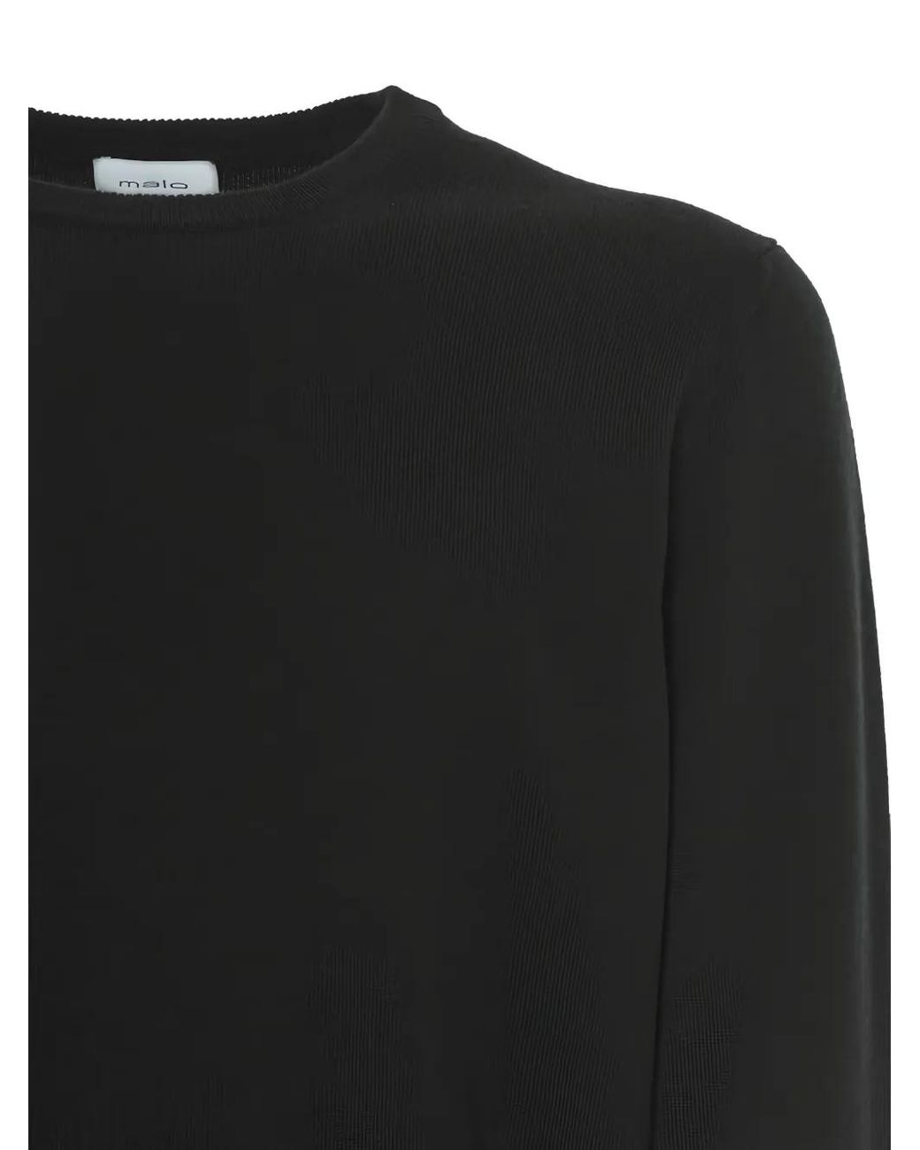 Malo Black Crew-Neck Long-Sleeve Sweater for men