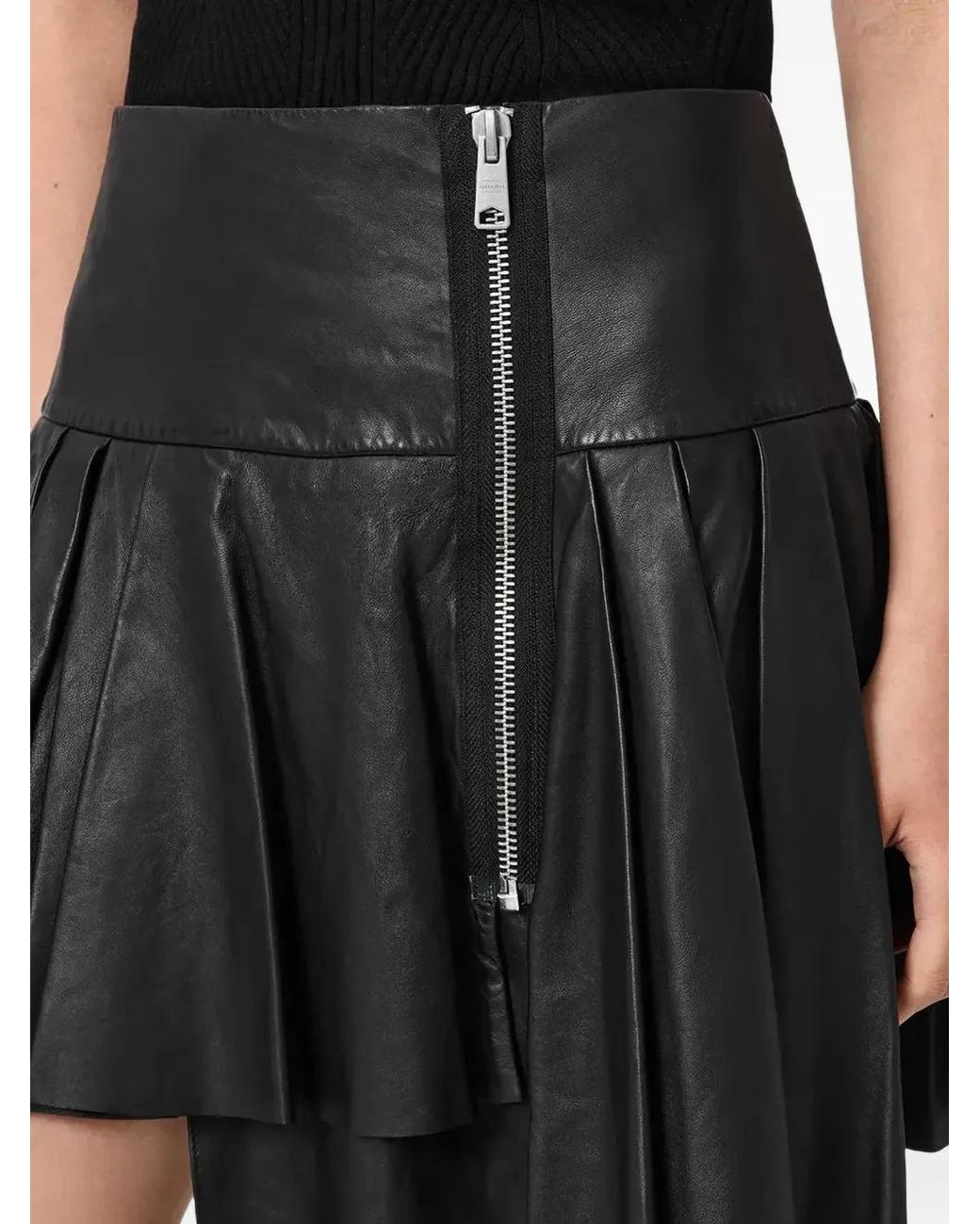 AllSaints Black Irina Pleated Mini Skirt