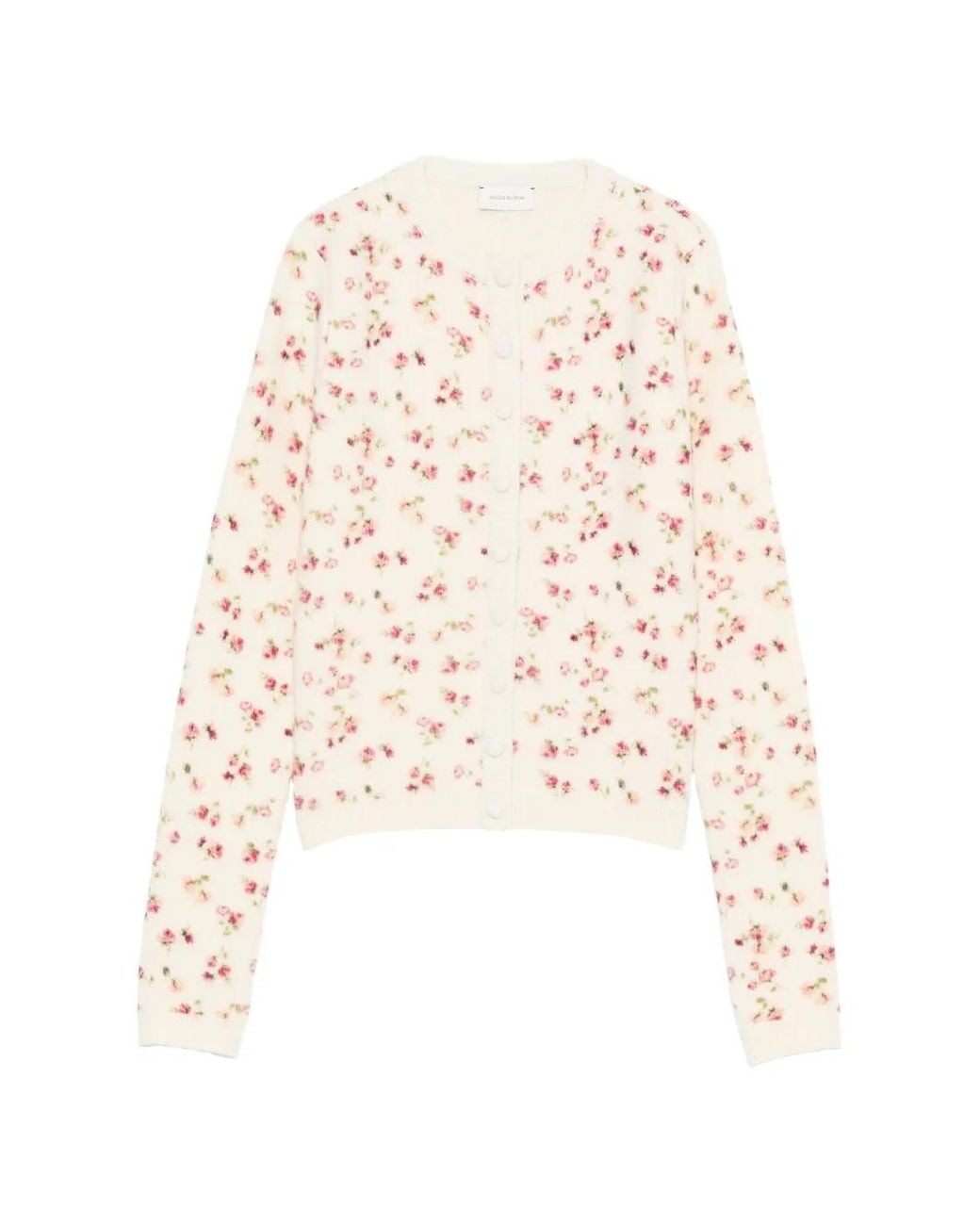 Magda Butrym White Cardigan À Fleurs