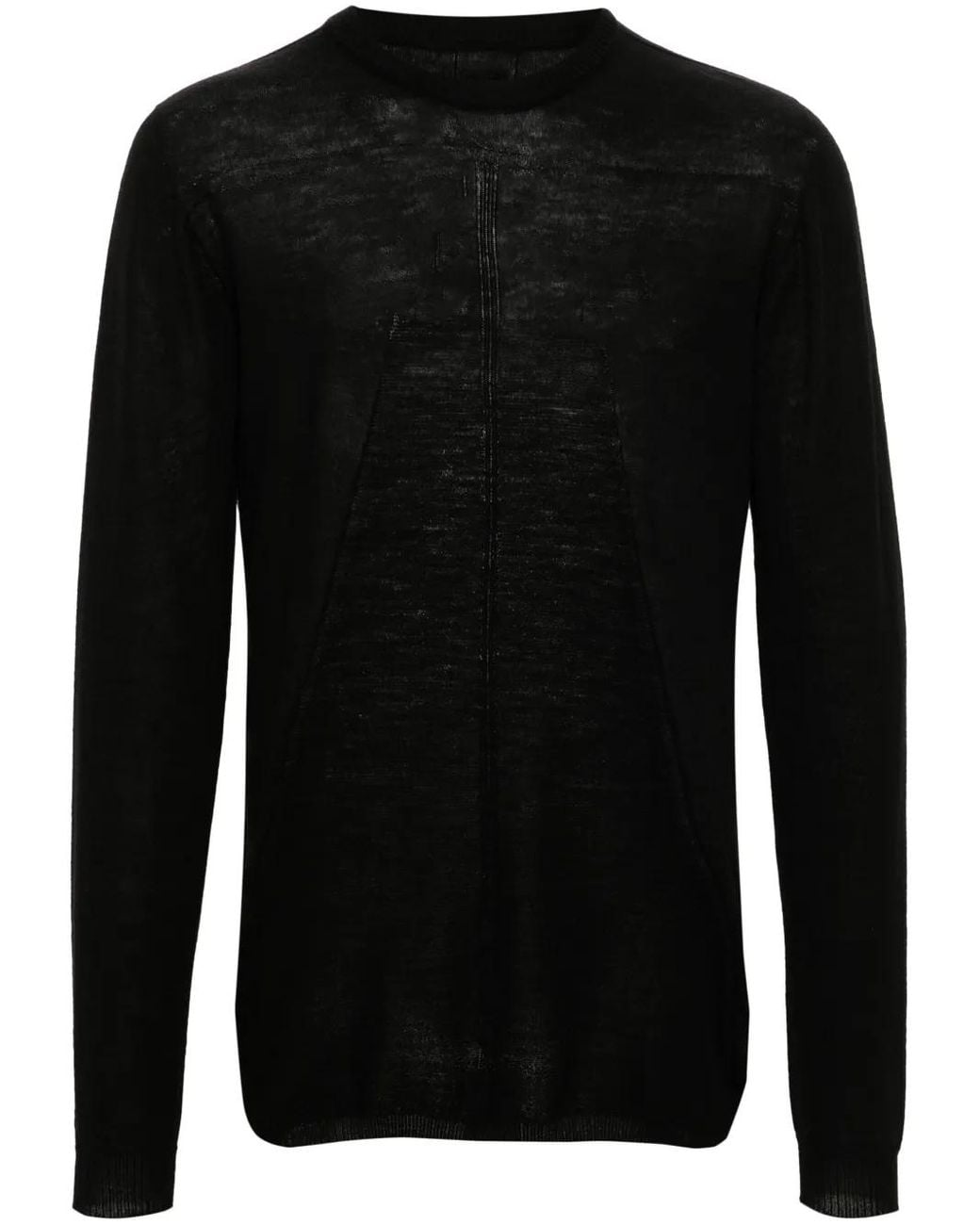 Rick Owens Black Biker Level Virgin-Wool Jumper for men