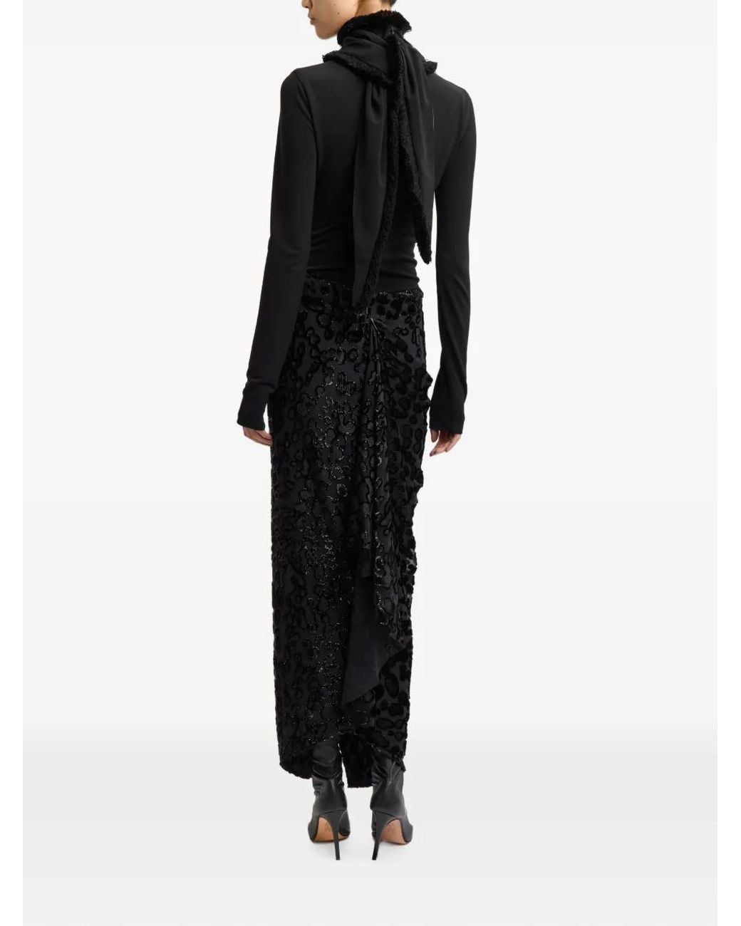 16Arlington Black Jori Fringe-Trim Top