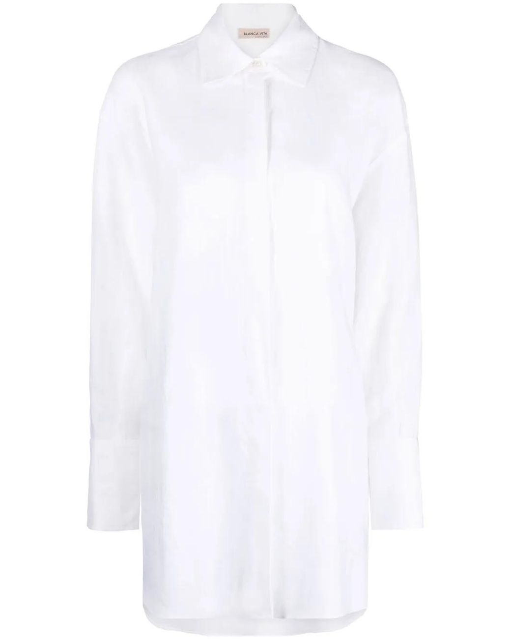 Blanca Vita White Oversized Mini Shirtdress