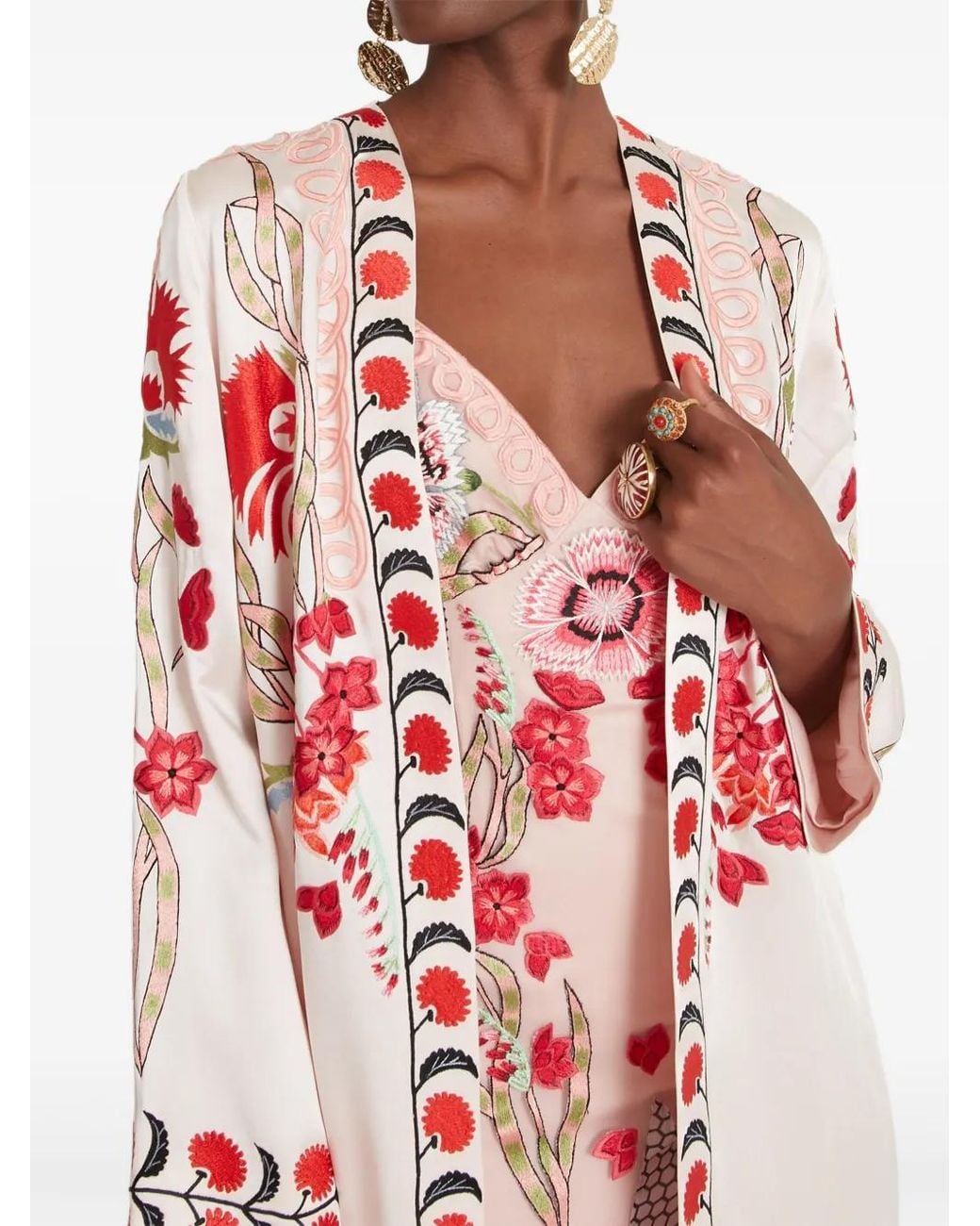Temperley London White Remi Embroidered Long Coat