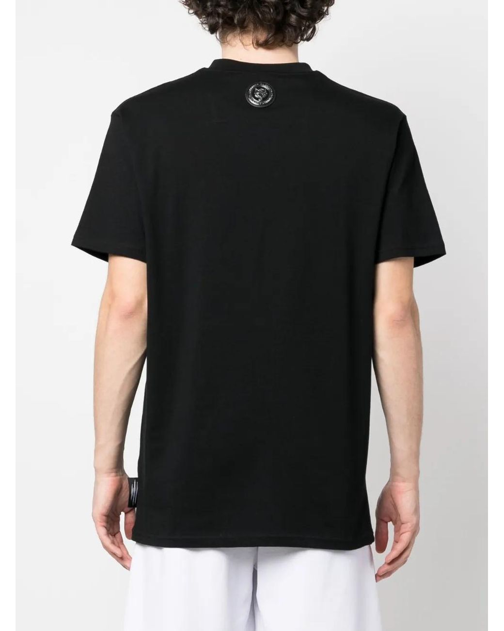 Philipp Plein Black Logo Tiger-Print T-Shirt for men