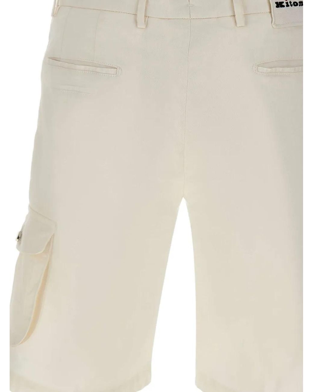 Kiton Natural Cargo Pocket Shorts for men