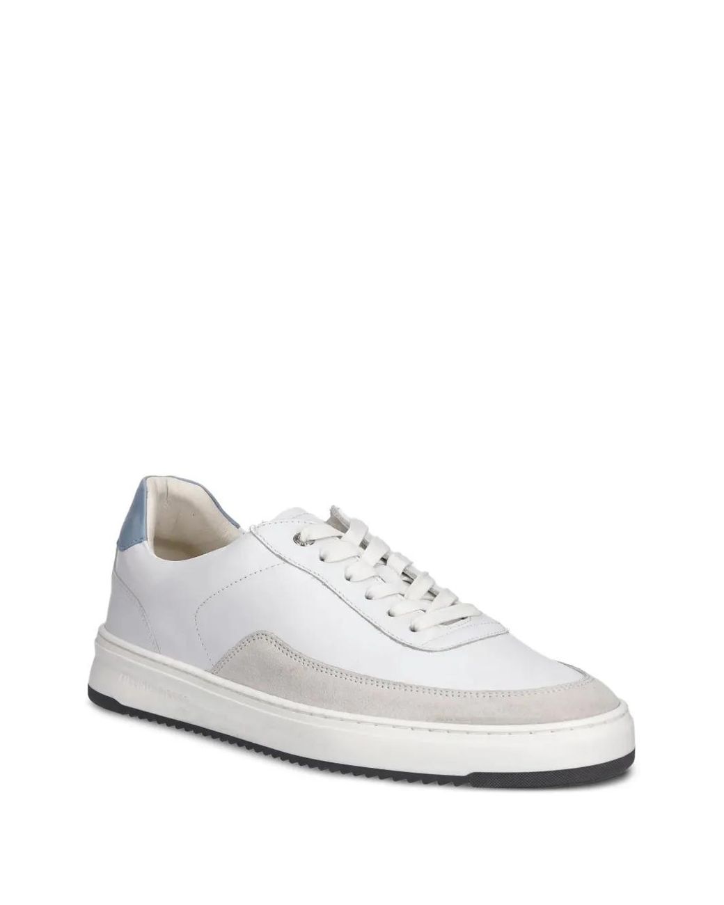 Filling Pieces White Suede-Panel Sneakers for men
