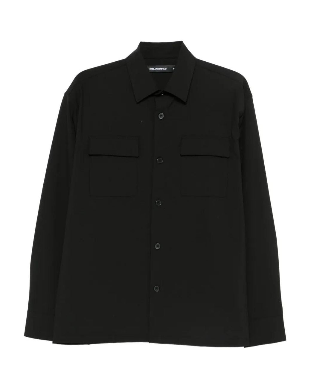 Karl Lagerfeld Black Pocket Casual Shirt for men
