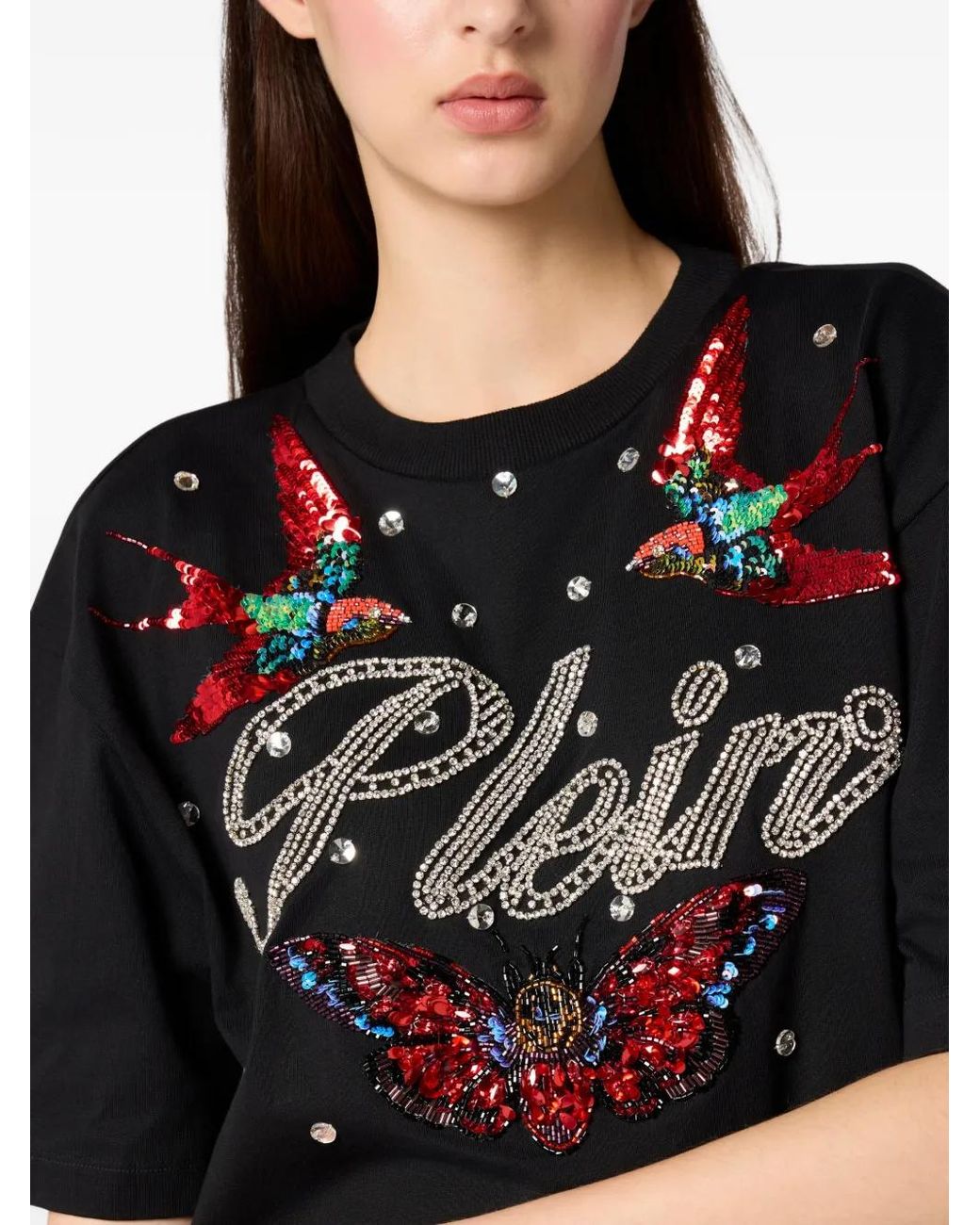 Philipp Plein Black Mini Open-Back Dress