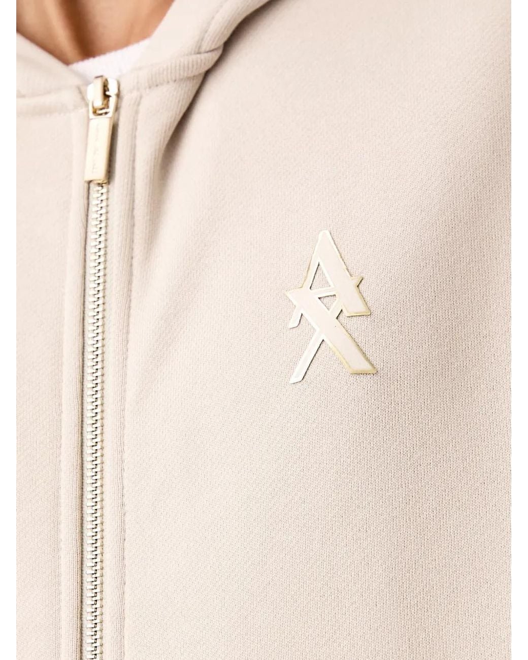 ARMANI EXCHANGE White Logo Zip-Up Hoodie