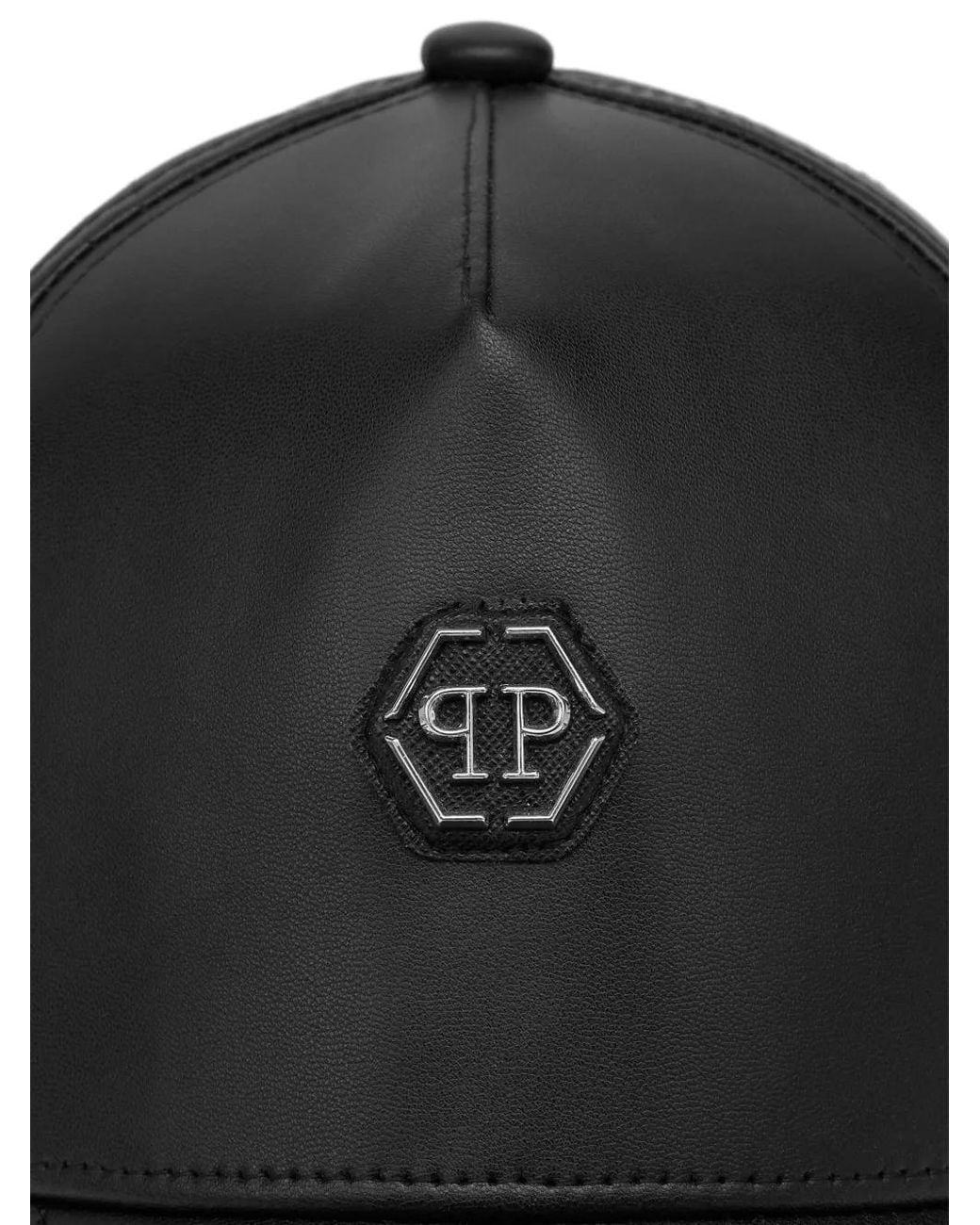 Philipp Plein Black Baseball Cap Hexagon