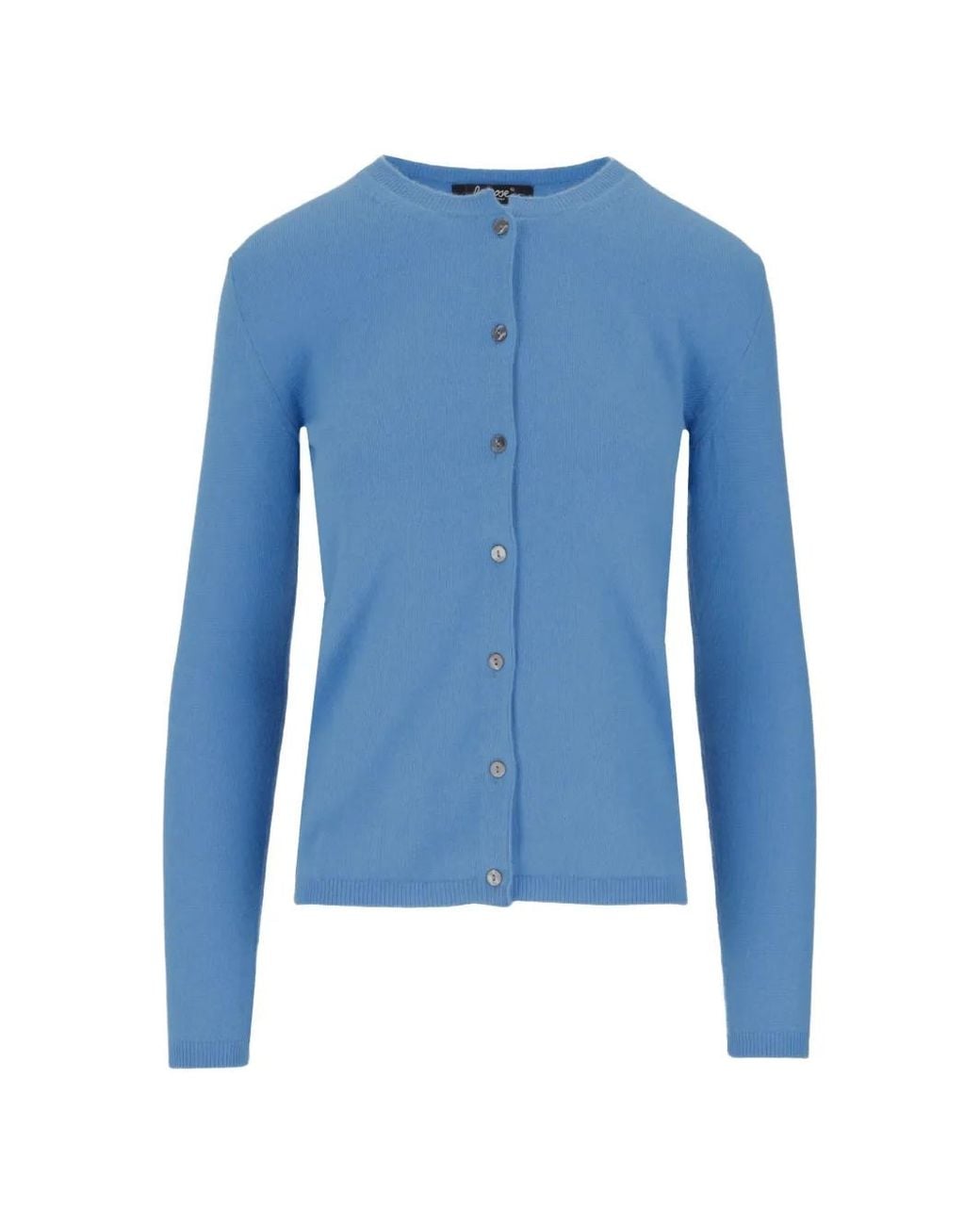 LA ROSE Blue Button-Up Cardigan