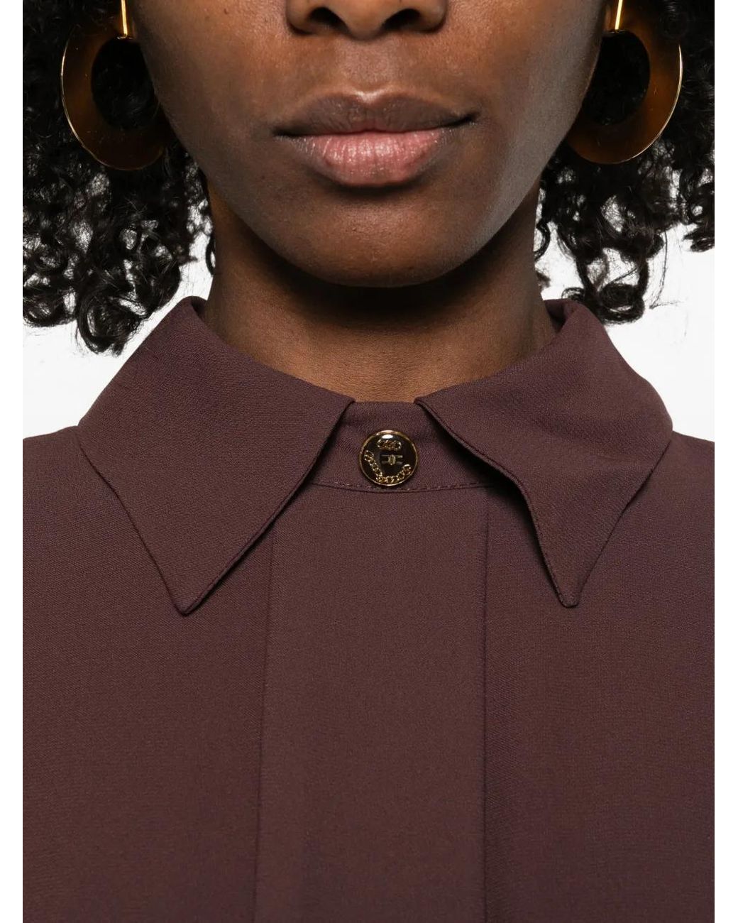 Elisabetta Franchi Purple Cacao Viscose Dress