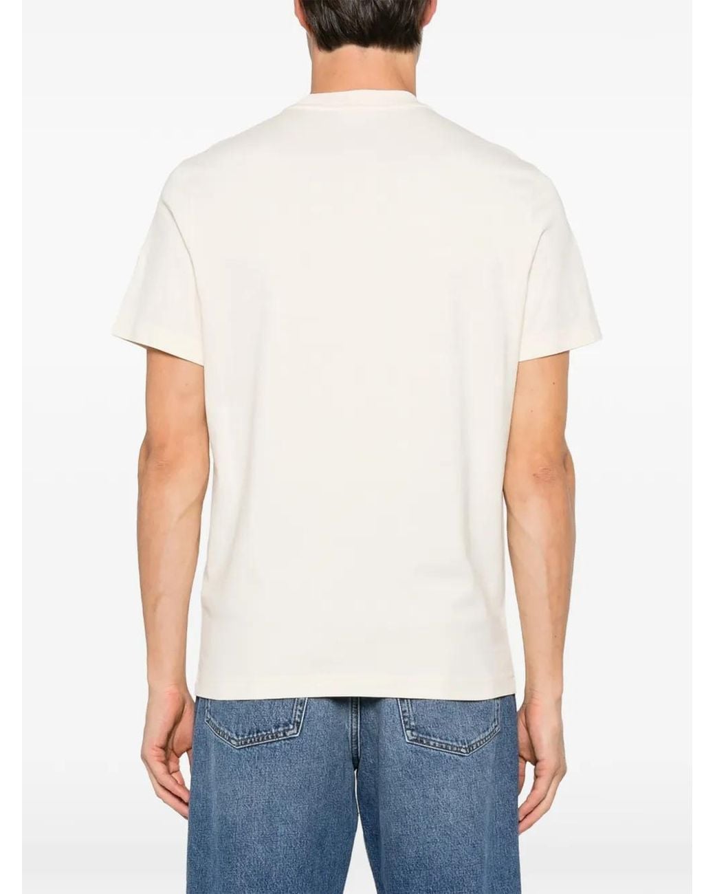 Moncler White Logo-Embroidered T-Shirt for men