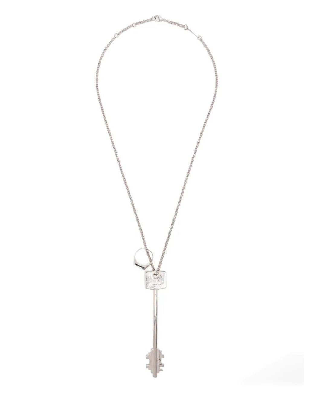 Rabanne White Key-Ring Pendant Necklace