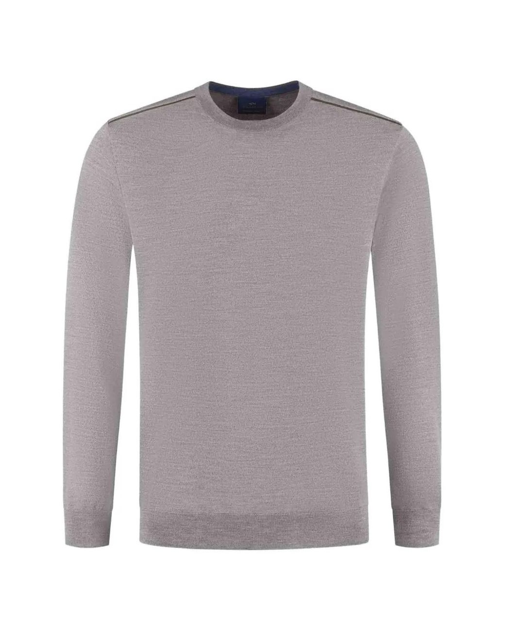 Paul & Shark Gray Logo-Patch Crew-Neck Sweater for men
