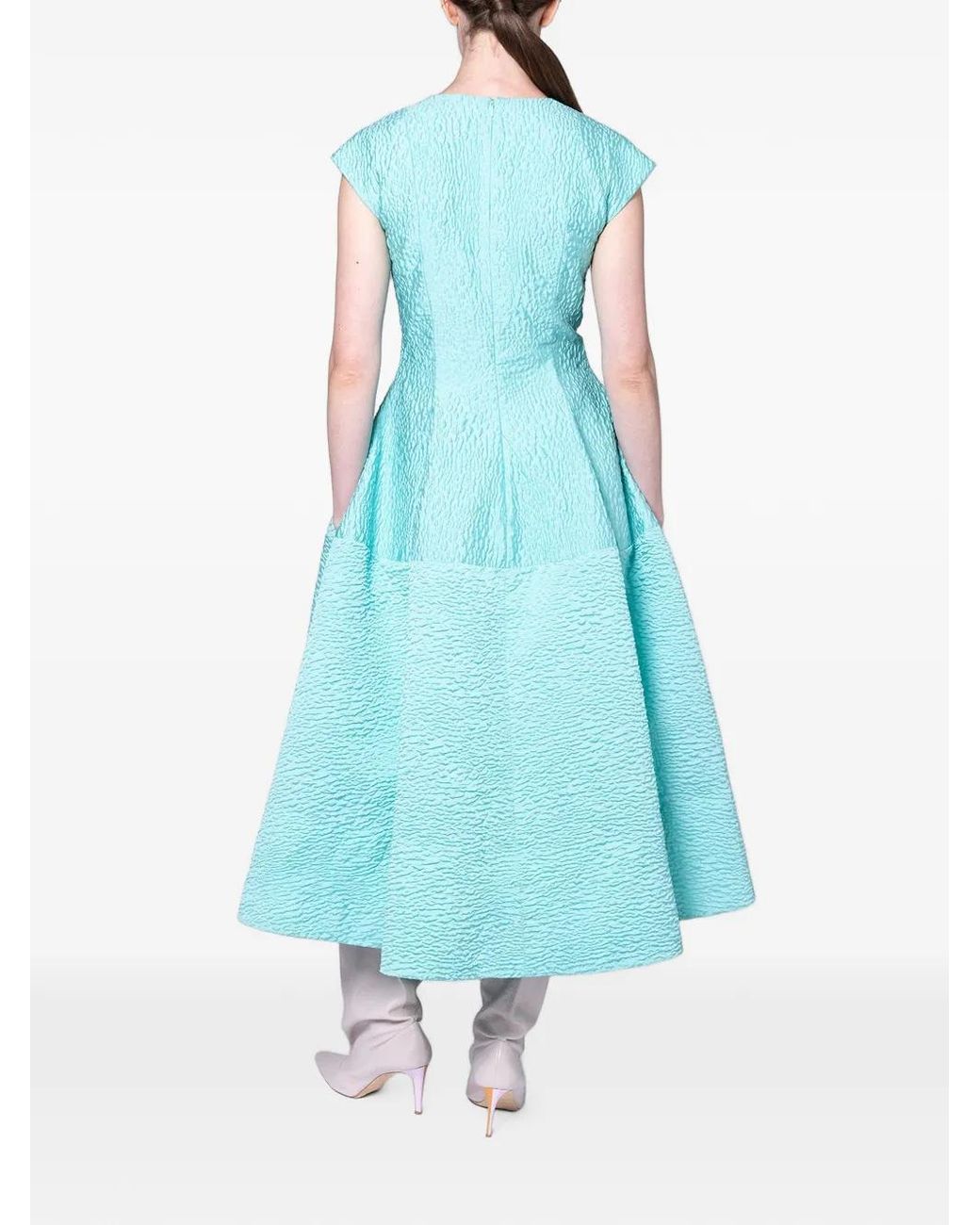 Roksanda Blue Kova Textured-Finish Midi Dress
