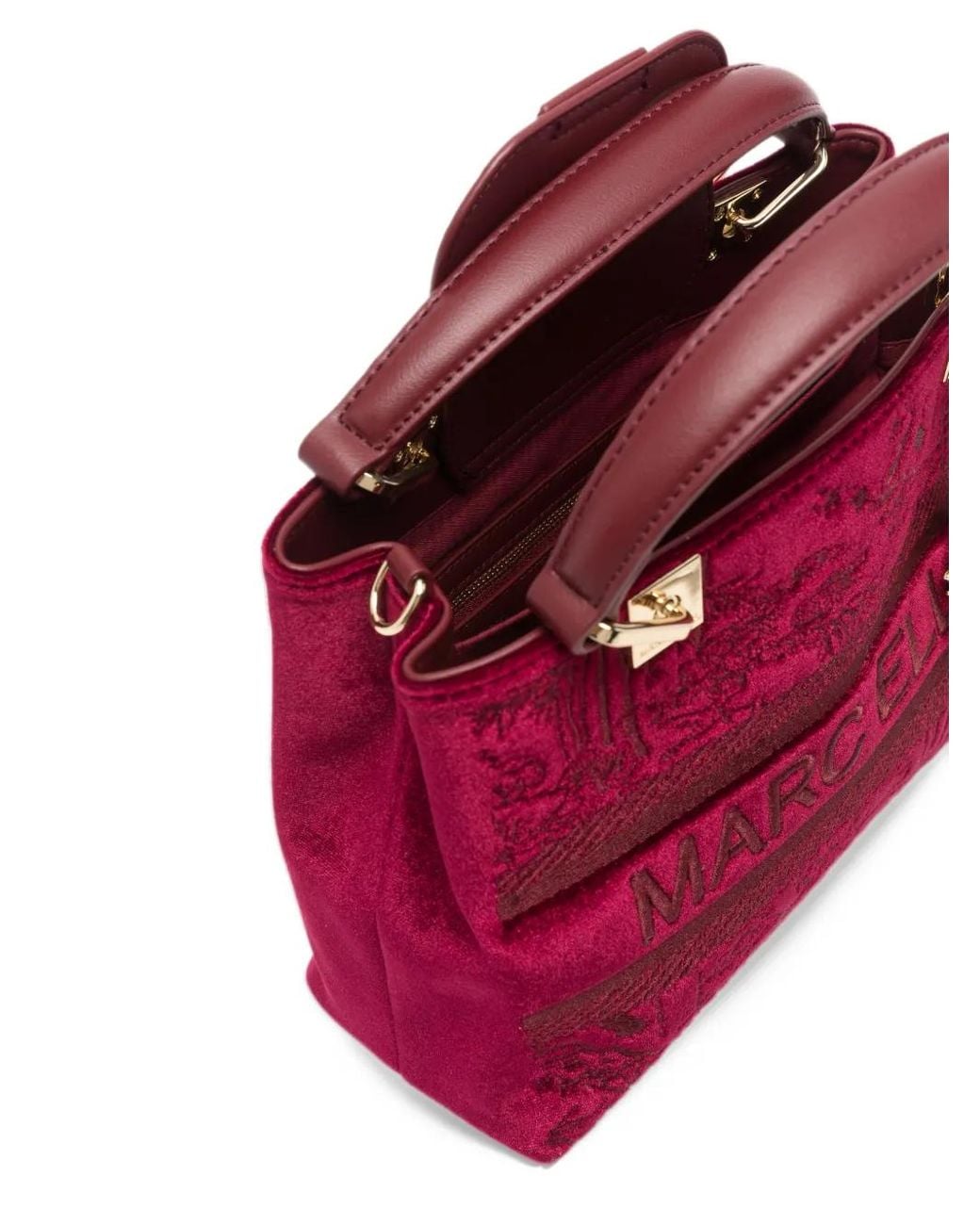 Marc Ellis Wendi Logo-Embroidered Velvet Tote Bag