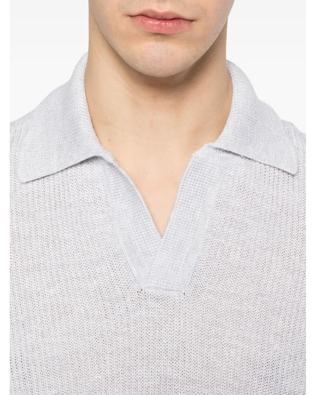 Tagliatore White Long-Sleeves Polo Shirt for men