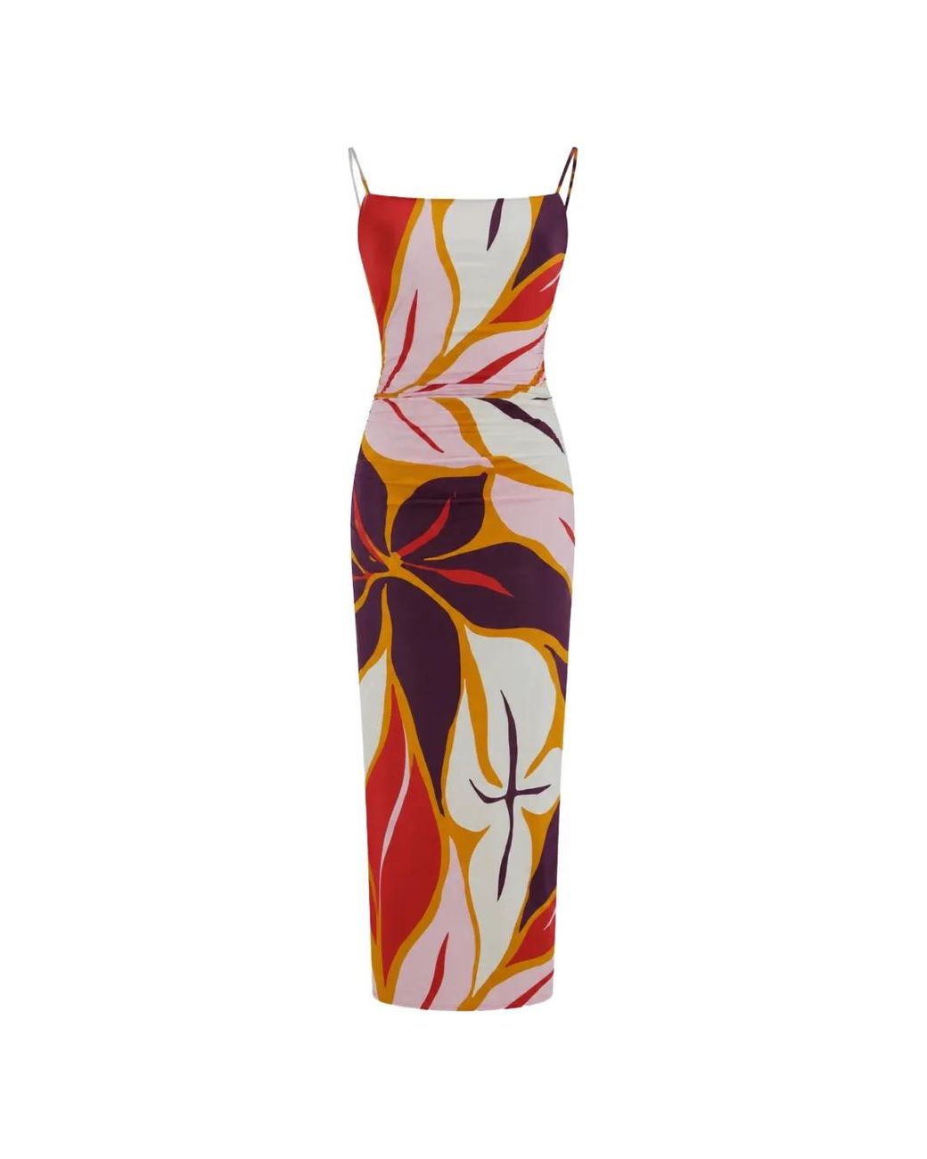 Cala De La Cruz White Kim Floral-Print Maxi Dress