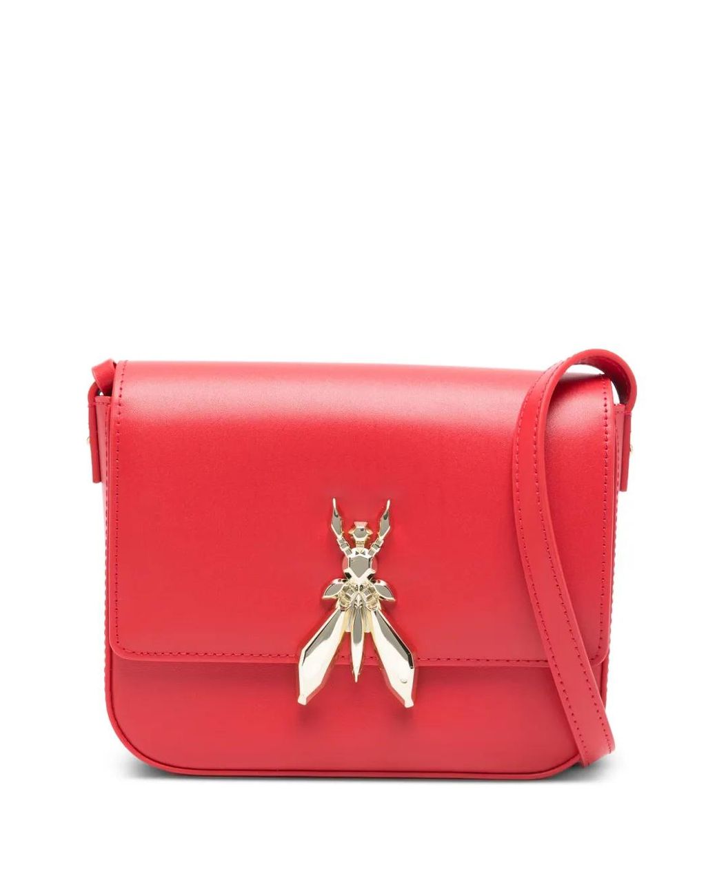Patrizia Pepe Red Essential Fly Leather Shoulder Bag