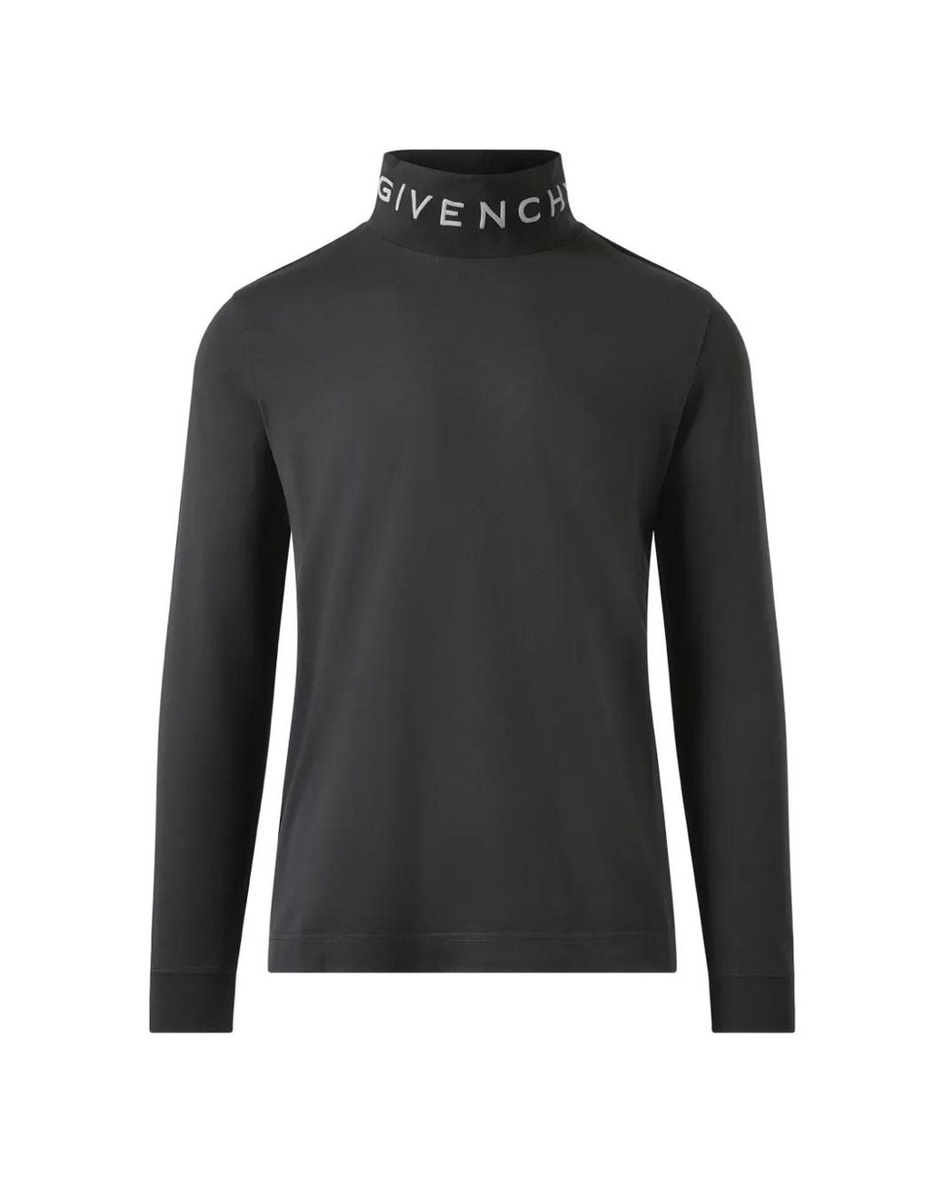 Givenchy Black Logo-Embroidered Turtleneck T-Shirt for men