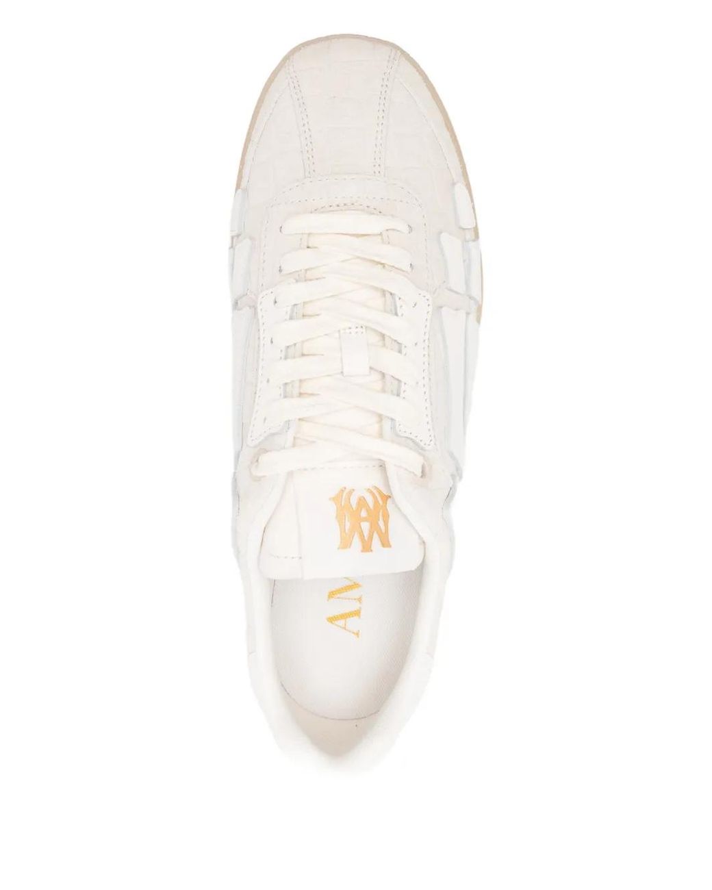 Amiri White Croc Debossed Pacific Bones Sneakers for men
