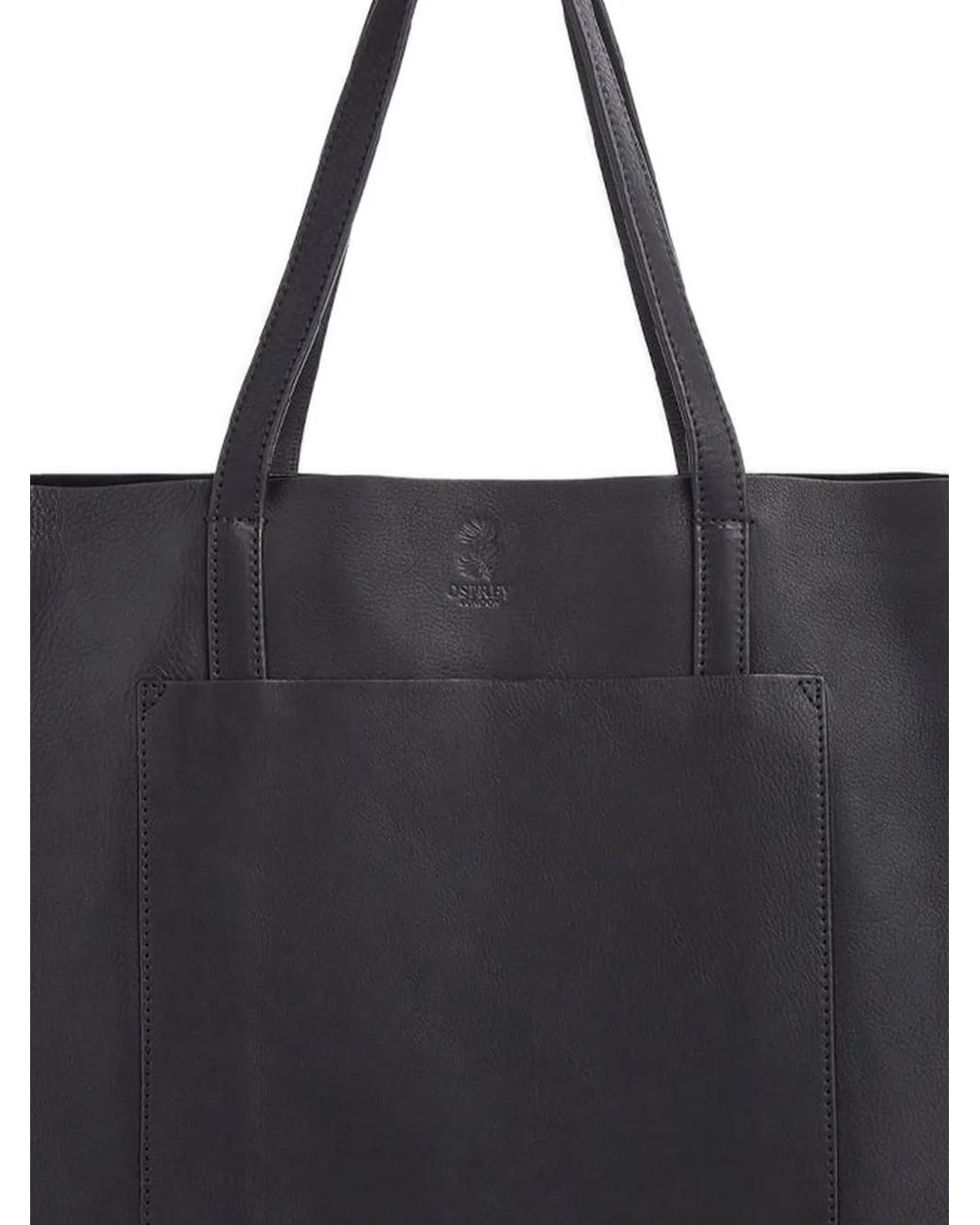 Osprey Black Sac Cabas En Cuir À Fini Grainé