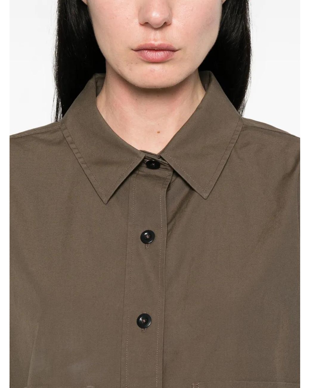 MHL by Margaret Howell Brown Pocket Cropped Shirt