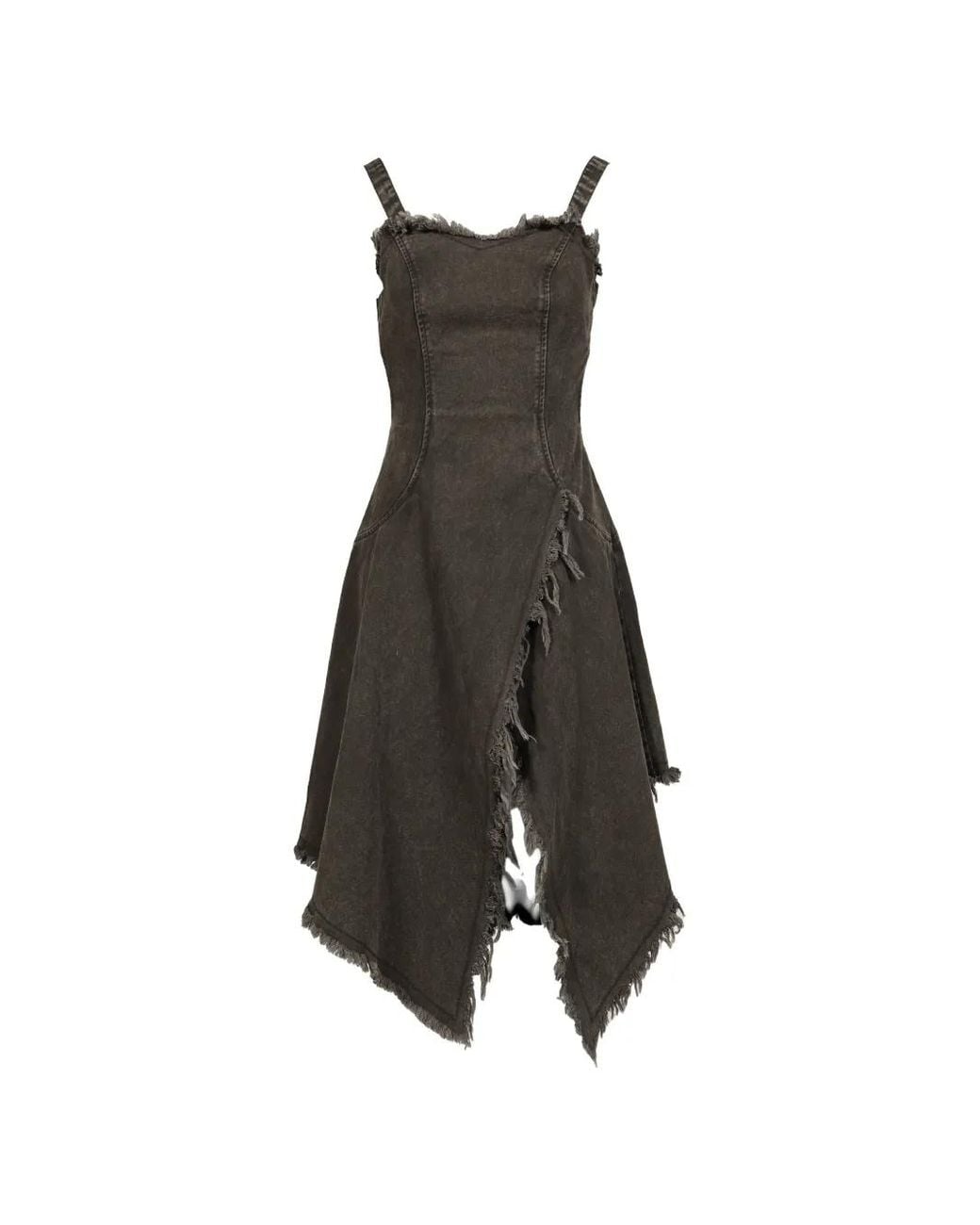 VIVAMUS White Fringe-Trimmed Open-Back Dress