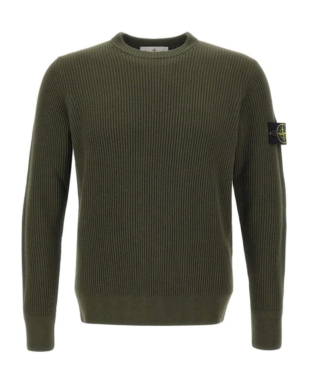 Stone Island Green Round-Neck Knitwear for men