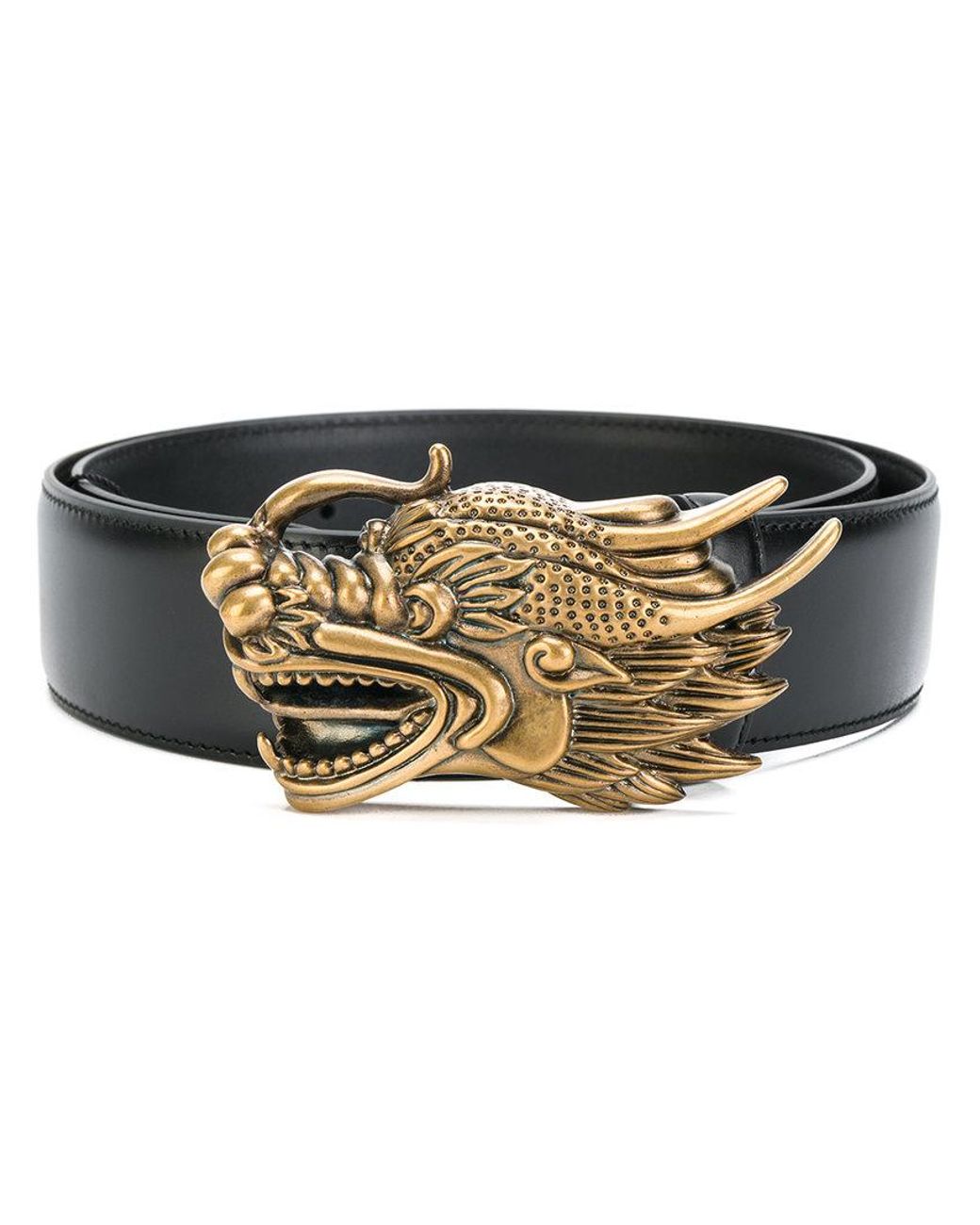 Gucci Dragon Buckle Belt in Black for Men | Lyst