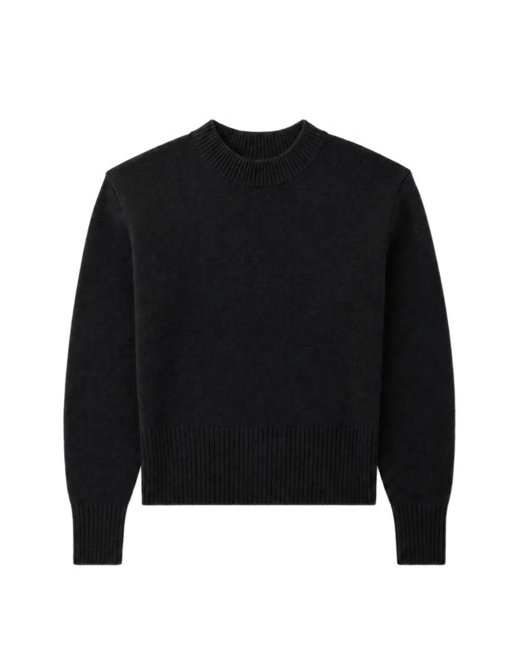 IRO Black Ribbed-Trim Crew-Neck Sweater