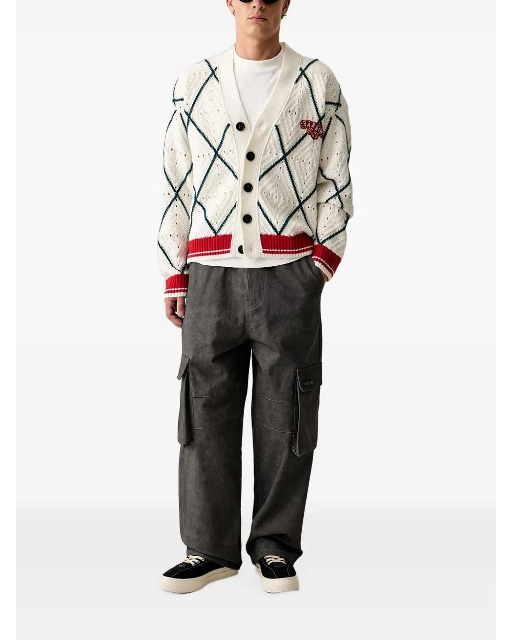 Barrow Gray Logo-Patch Cardigan