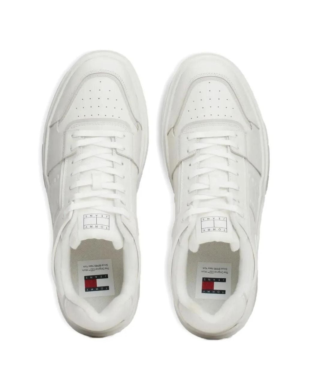 Tommy Hilfiger White Panelled Perforated Sneakers for men